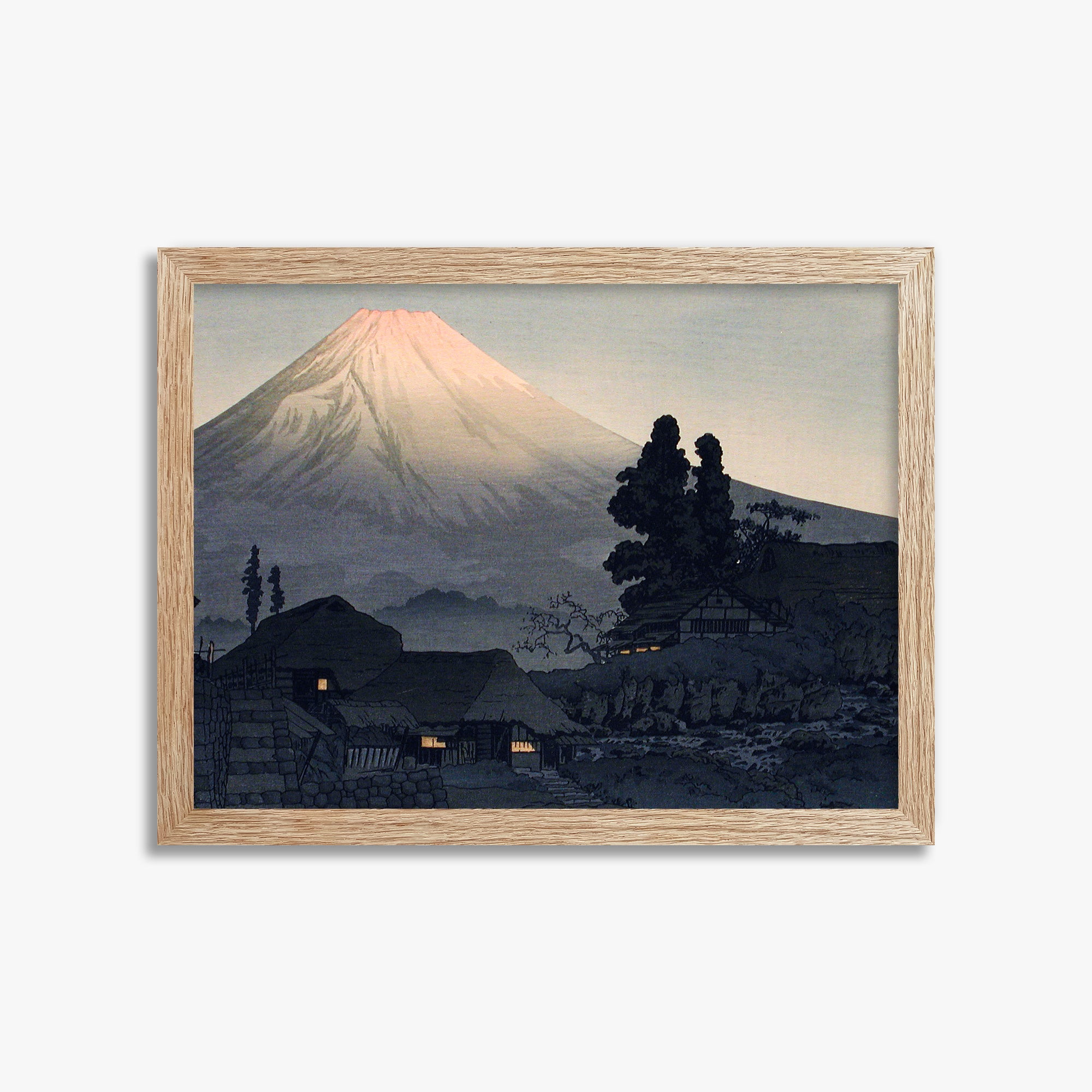 Takahashi Hiroaki (Shōtei): Mount Fuji From Mizukubo (Ukutsu), 30x40cm Framed Art Reproduction With Raw Oak Frame
