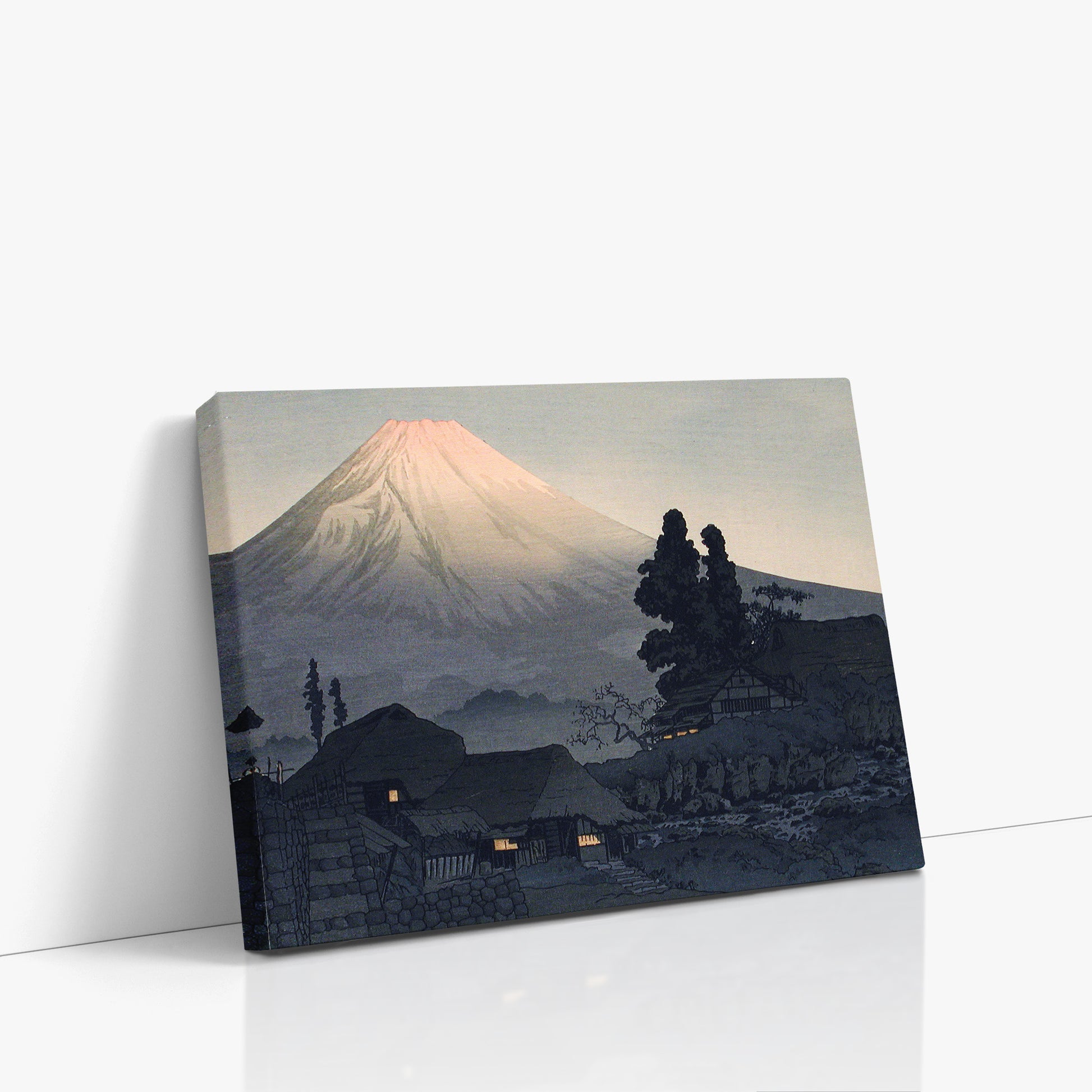 Takahashi Hiroaki (Shōtei): Mount Fuji From Mizukubo (Ukutsu), 40x30cm Satin Canvas Art Reproduction Left Angle