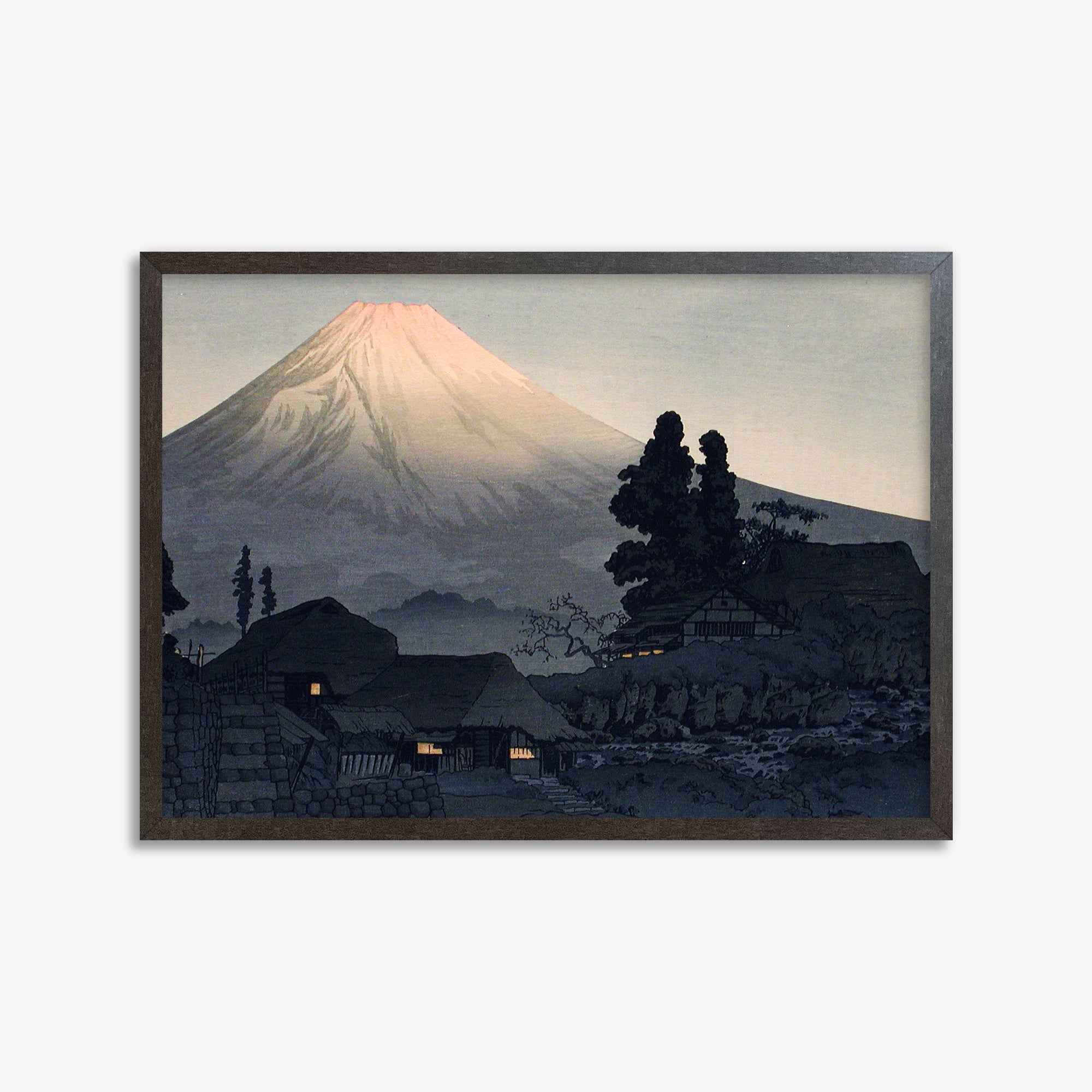 Takahashi Hiroaki (Shōtei): Mount Fuji From Mizukubo (Ukutsu), 50x70cm Framed Art Reproduction With Espresso Frame