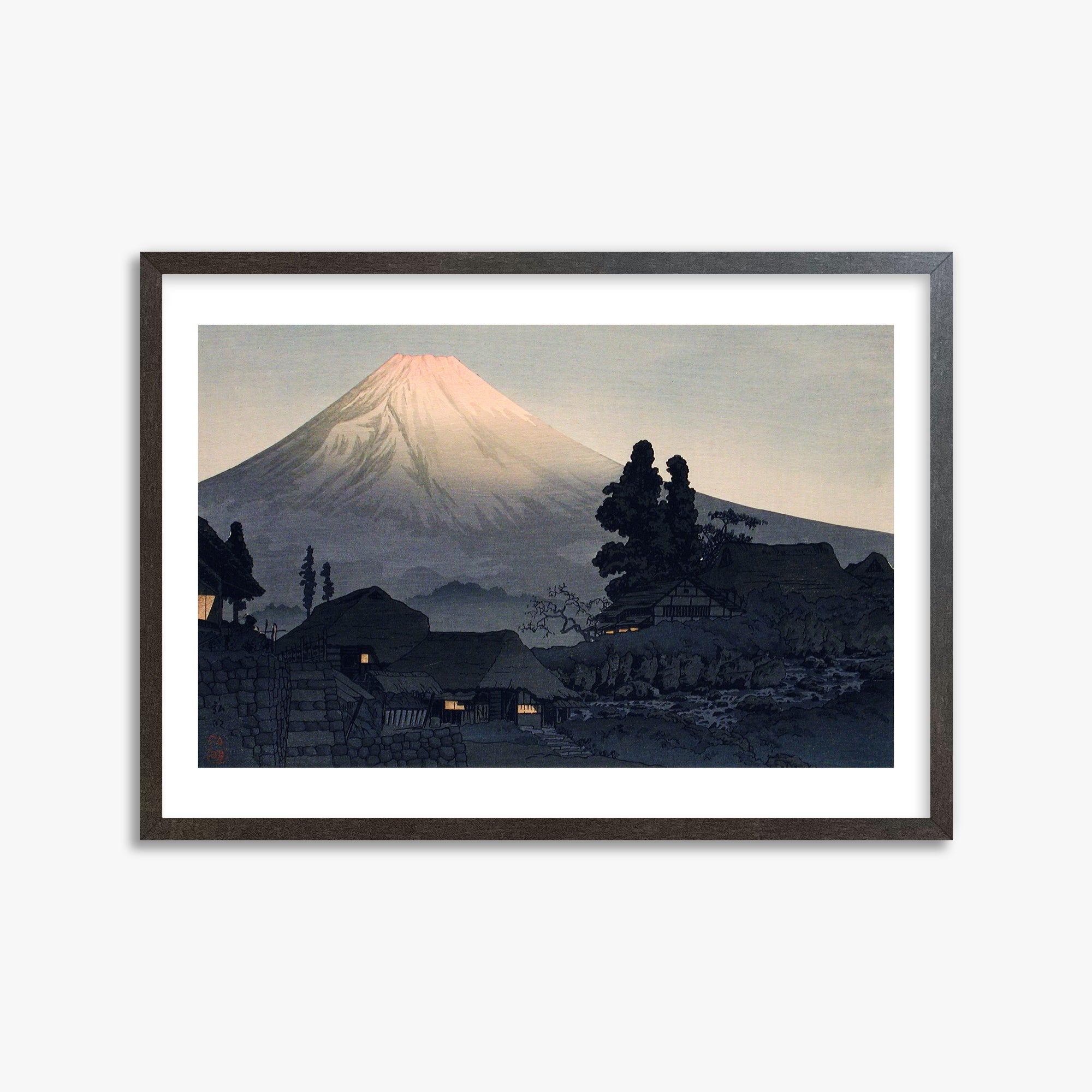 Takahashi Hiroaki (Shōtei): Mount Fuji From Mizukubo (Ukutsu), 50x70cm Framed Art Reproduction With Espresso Frame