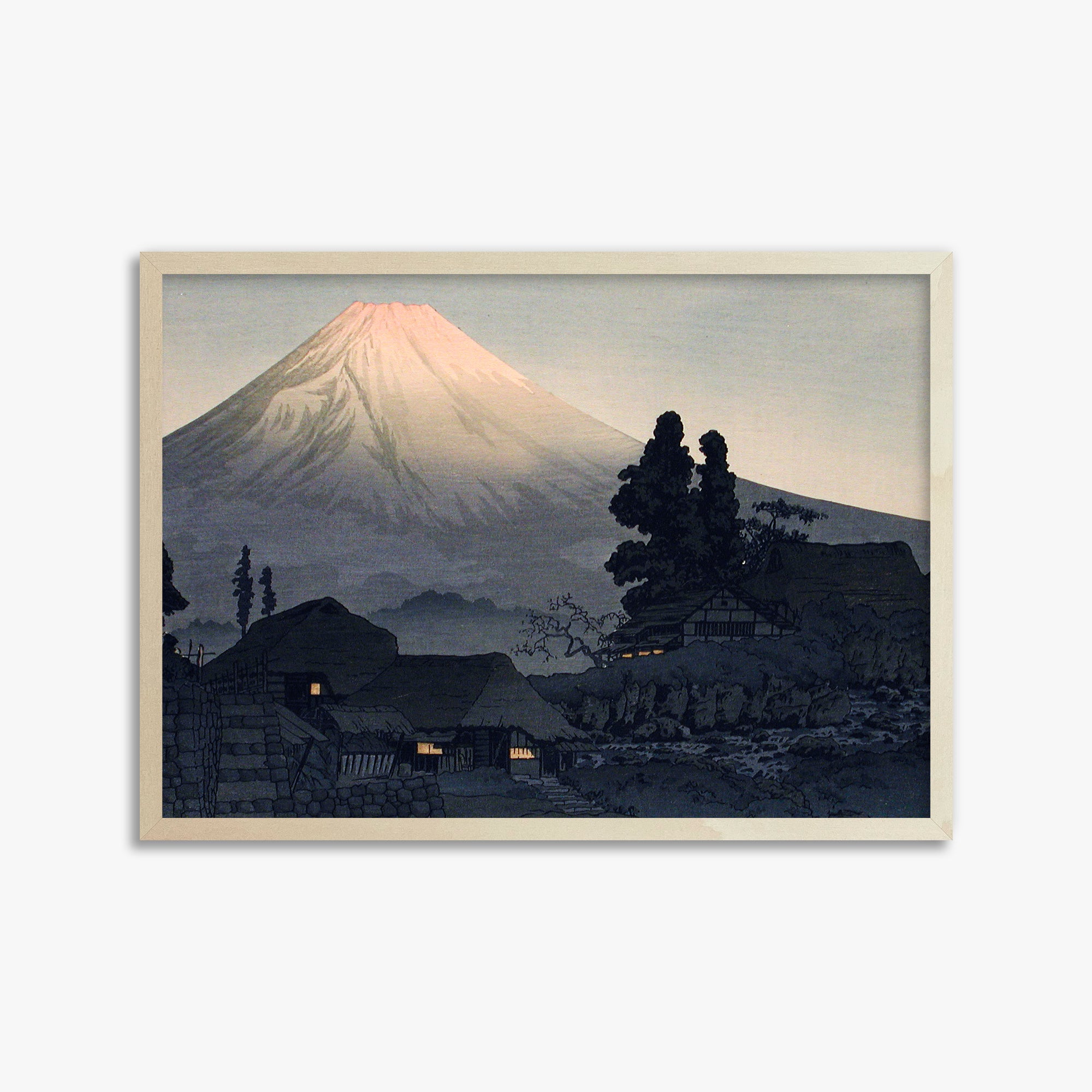 Takahashi Hiroaki (Shōtei): Mount Fuji From Mizukubo (Ukutsu), 50x70cm Framed Art Reproduction With Lime Wood Frame