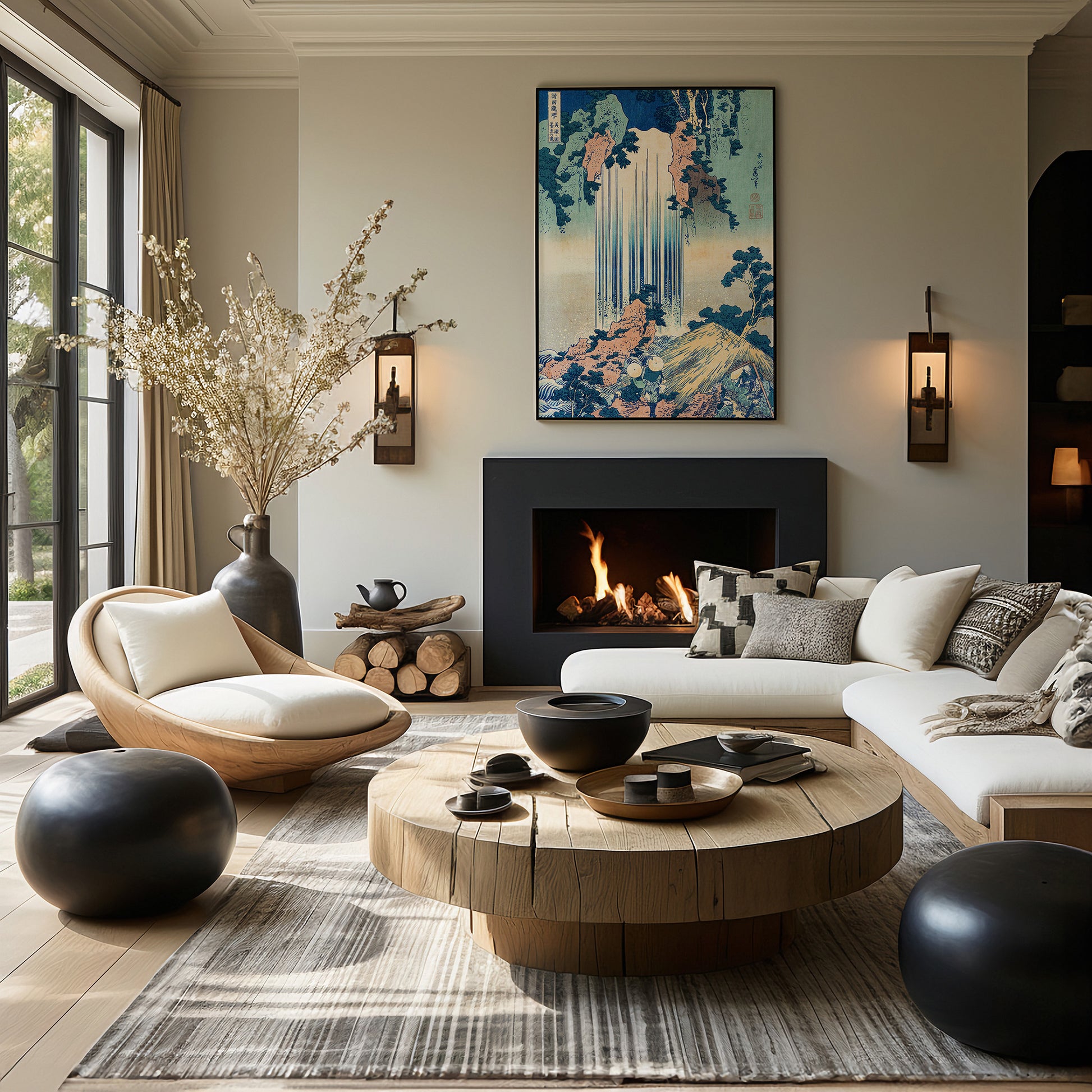 Design Concept No. 39 for Katsushika Hokusai: Yoro Waterfall in Mino Province Japanese Wall Art