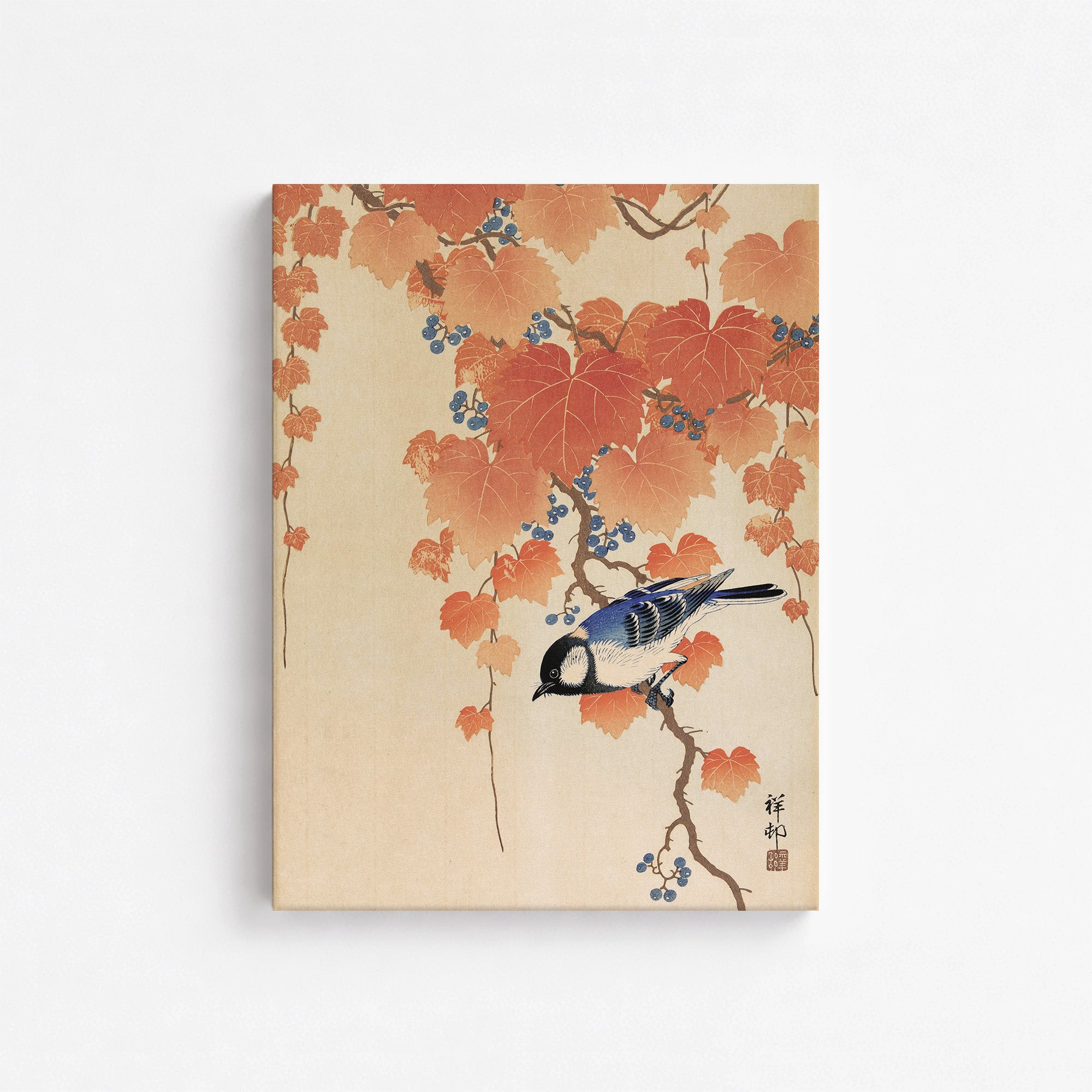 Grande mésange sur la branche de paulownia