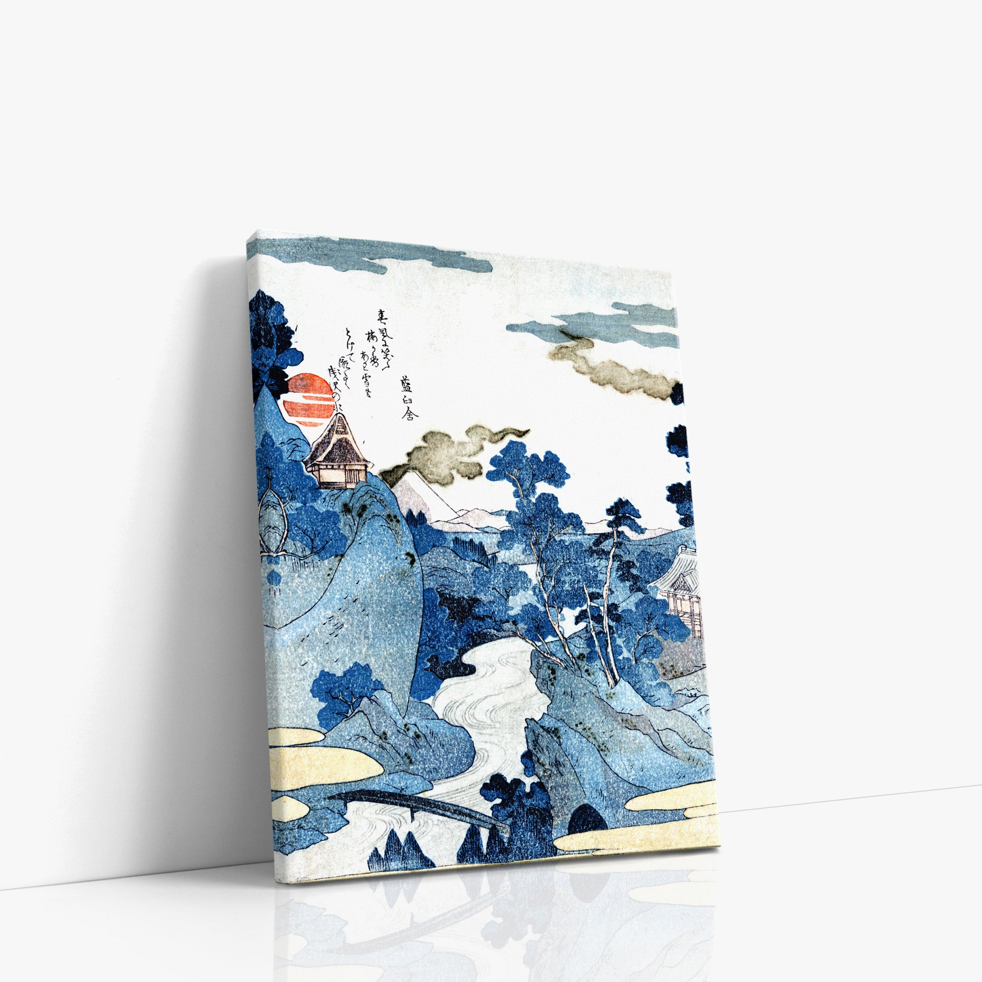 Utagawa Kuniyoshi: An evening view of Fuji, 30x40cm Satin Canvas Art Reproduction Left Angle