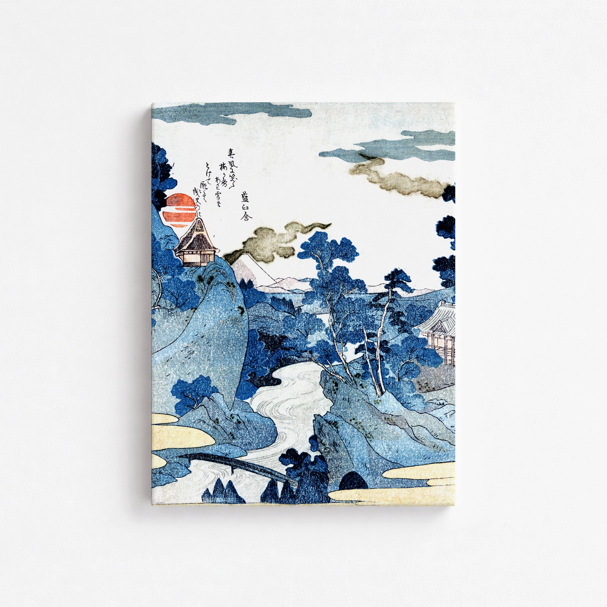 Utagawa Kuniyoshi: An evening view of Fuji, 30x40cm Satin Canvas Art Reproduction