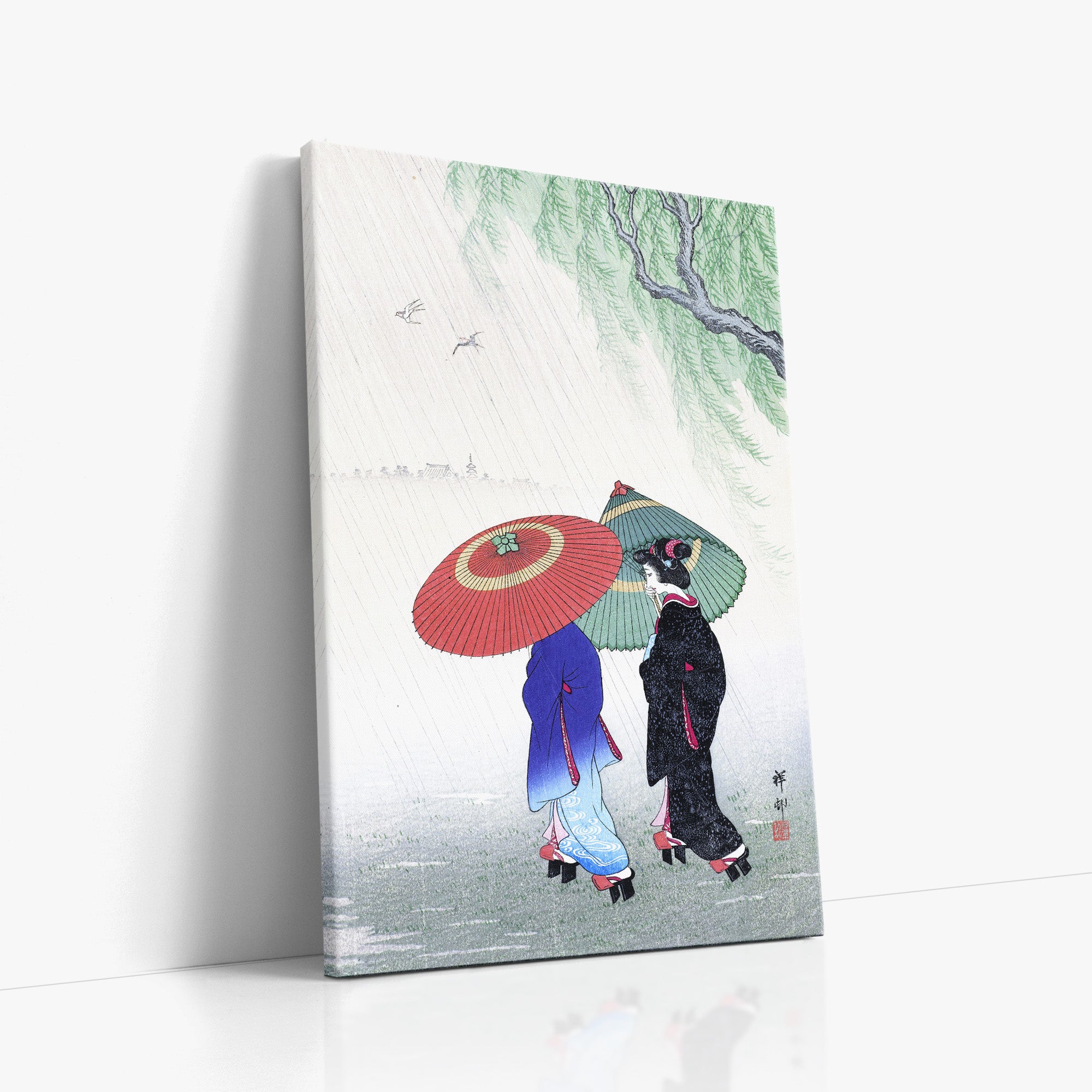 Zwei Frauen im Regen