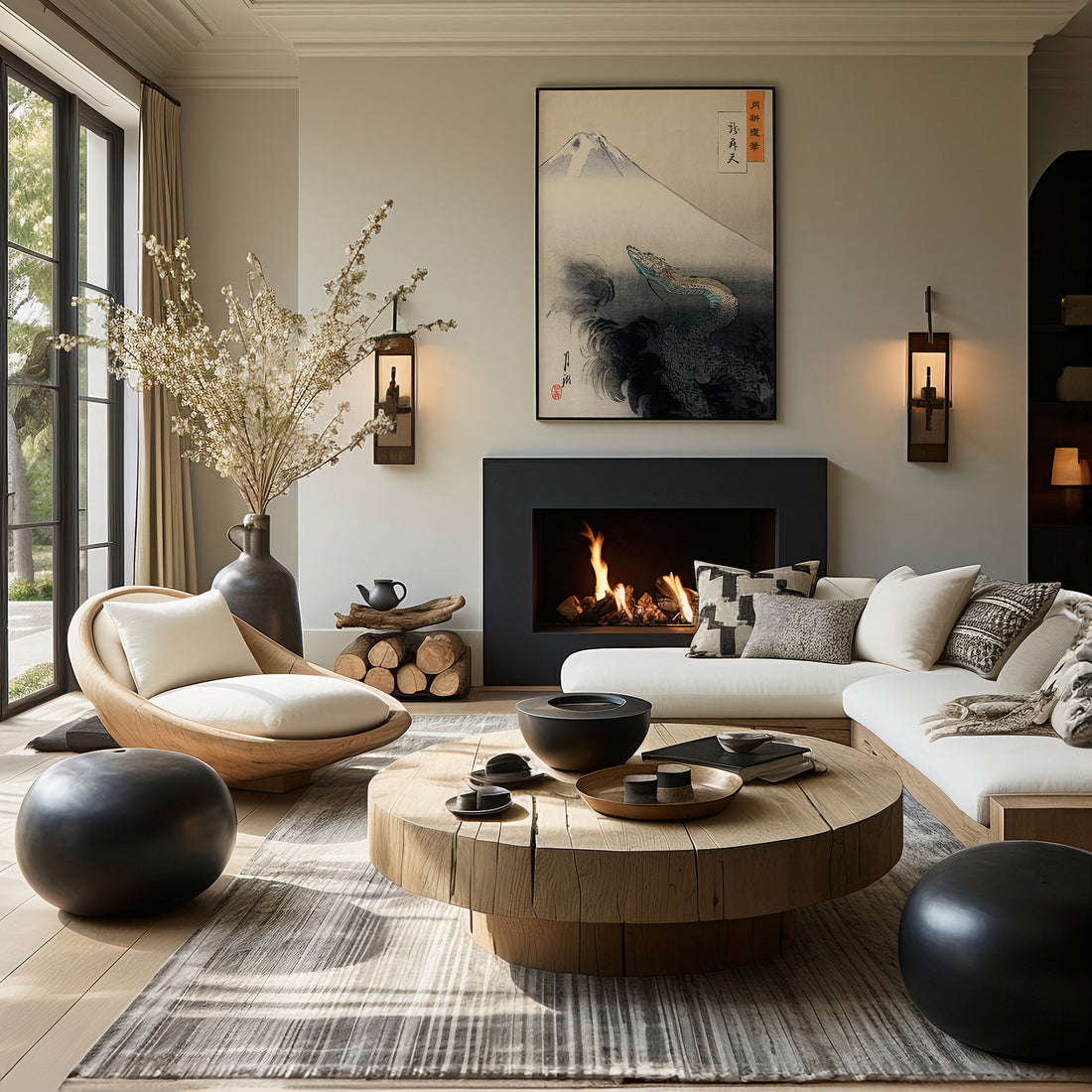 Ogata Gekko: Dragon rising to the heavens, 50x70cm Framed Art Reproduction With Black Frame