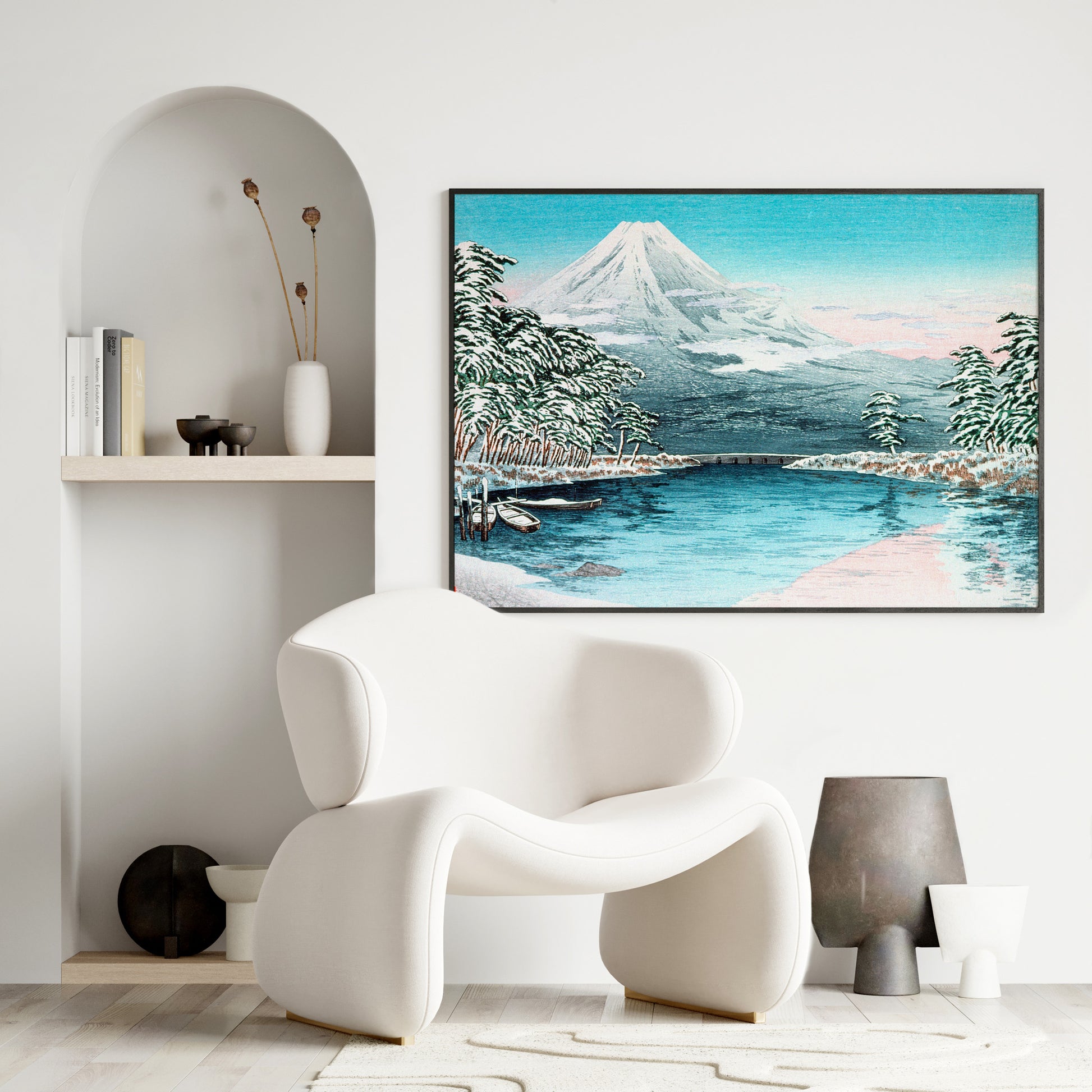 Design Concept No. 25 for Takahashi Hiroaki (Shōtei): Mt. Fuji from Tagonoura, Snow Scene Japanese Wall Art