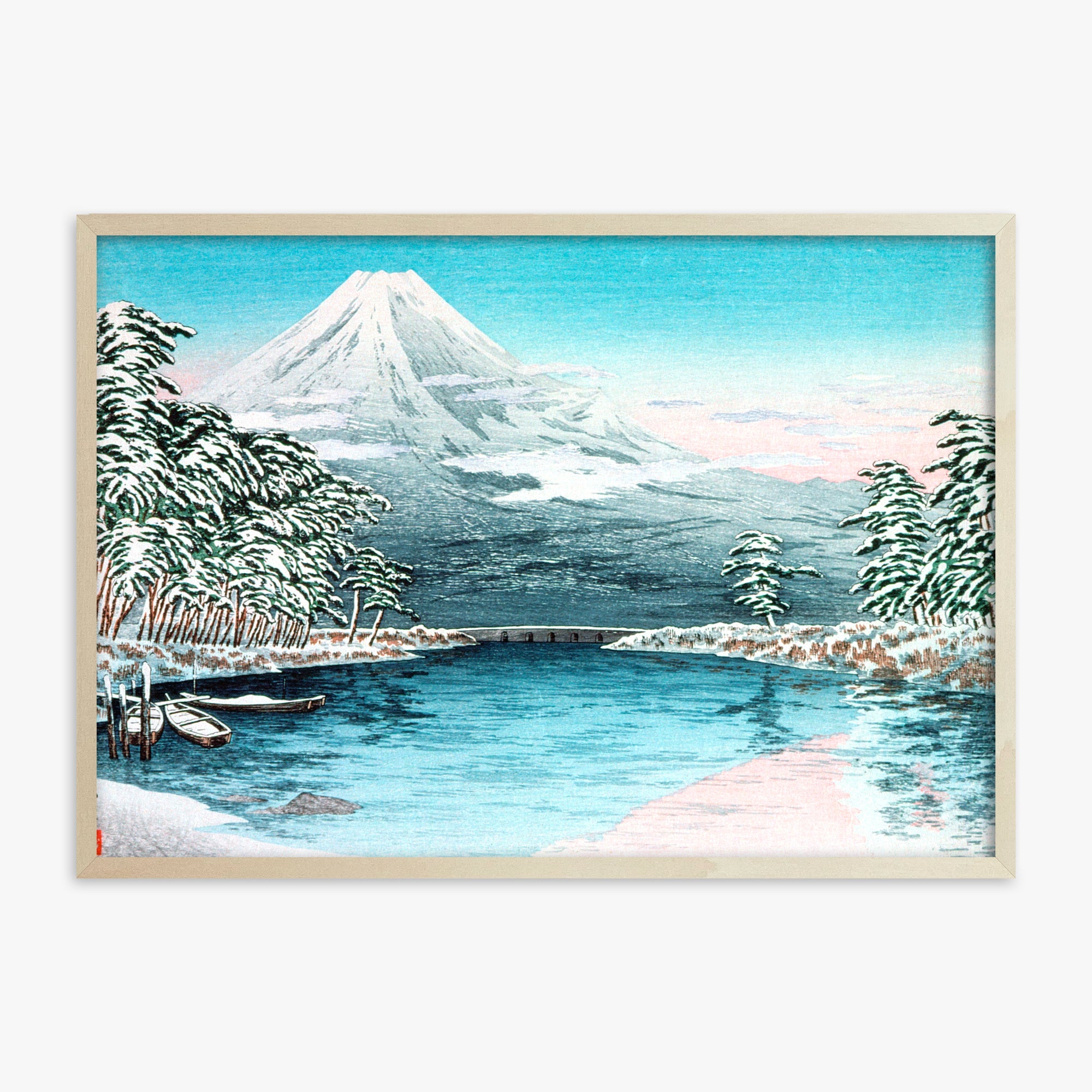Il Monte Fuji da Tagonoura, scena di neve