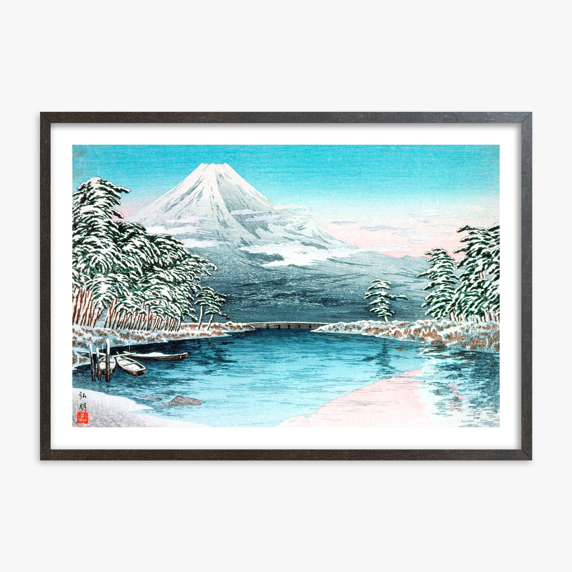 Il Monte Fuji da Tagonoura, scena di neve