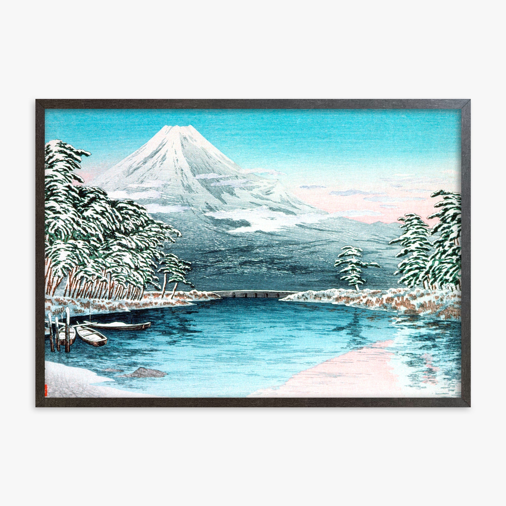 Il Monte Fuji da Tagonoura, scena di neve