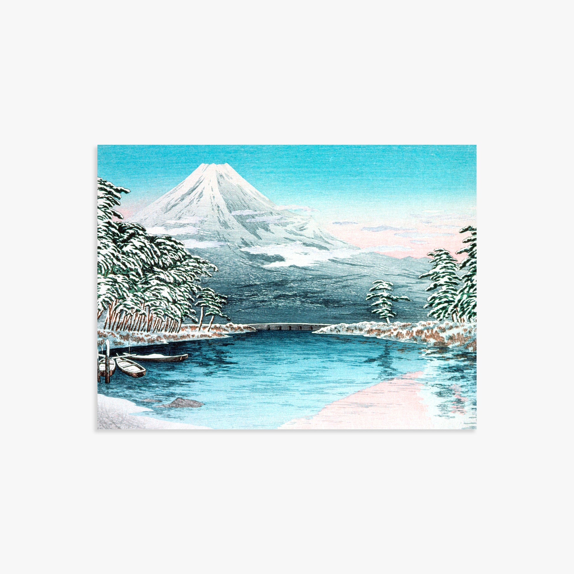 Takahashi Hiroaki (Shōtei): Mt. Fuji from Tagonoura, Snow Scene, 30x40cm Art Reproduction Unframed