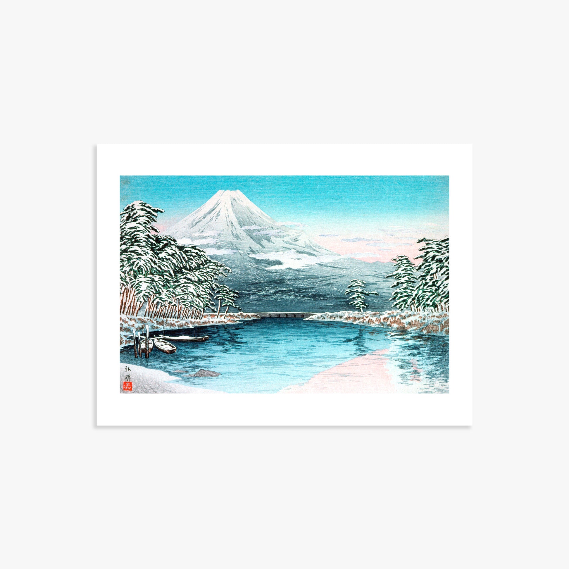 Takahashi Hiroaki (Shōtei): Mt. Fuji from Tagonoura, Snow Scene, 30x40cm Art Reproduction Unframed