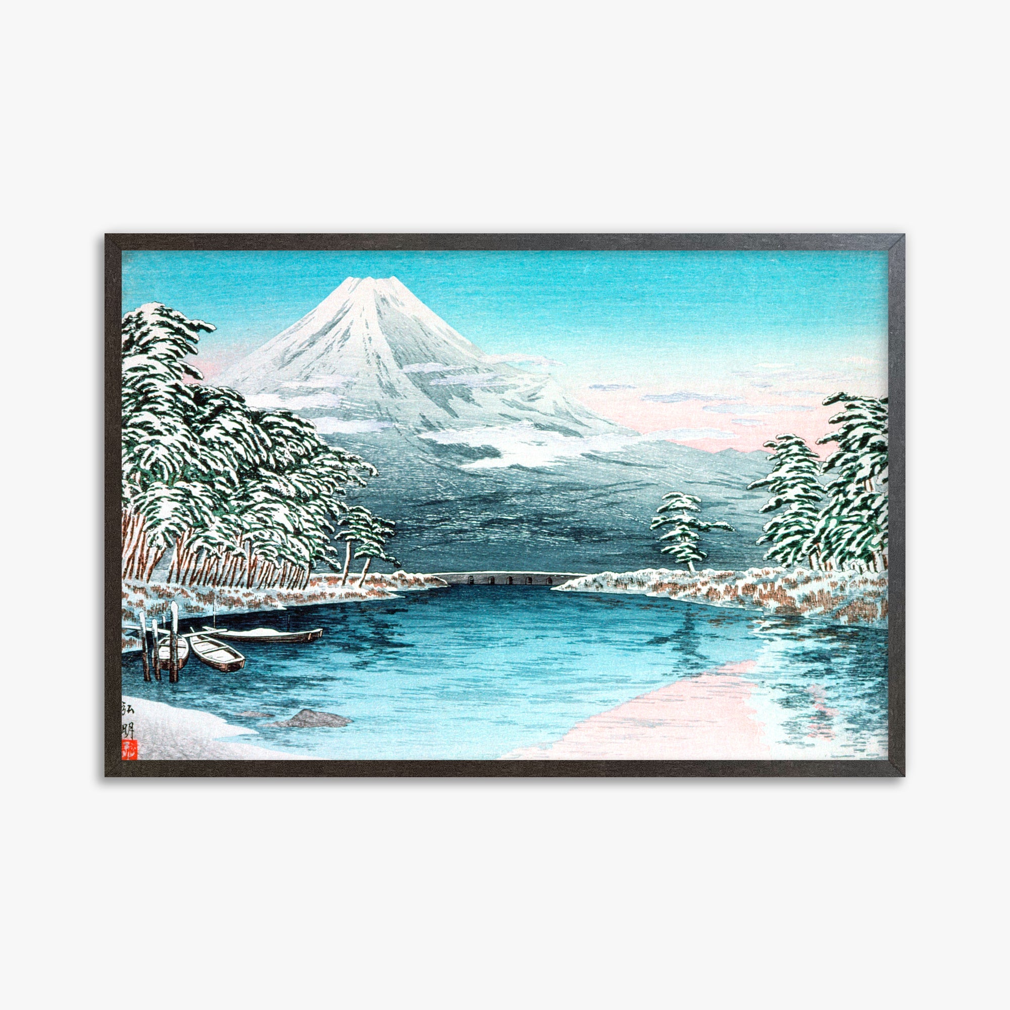 Il Monte Fuji da Tagonoura, scena di neve