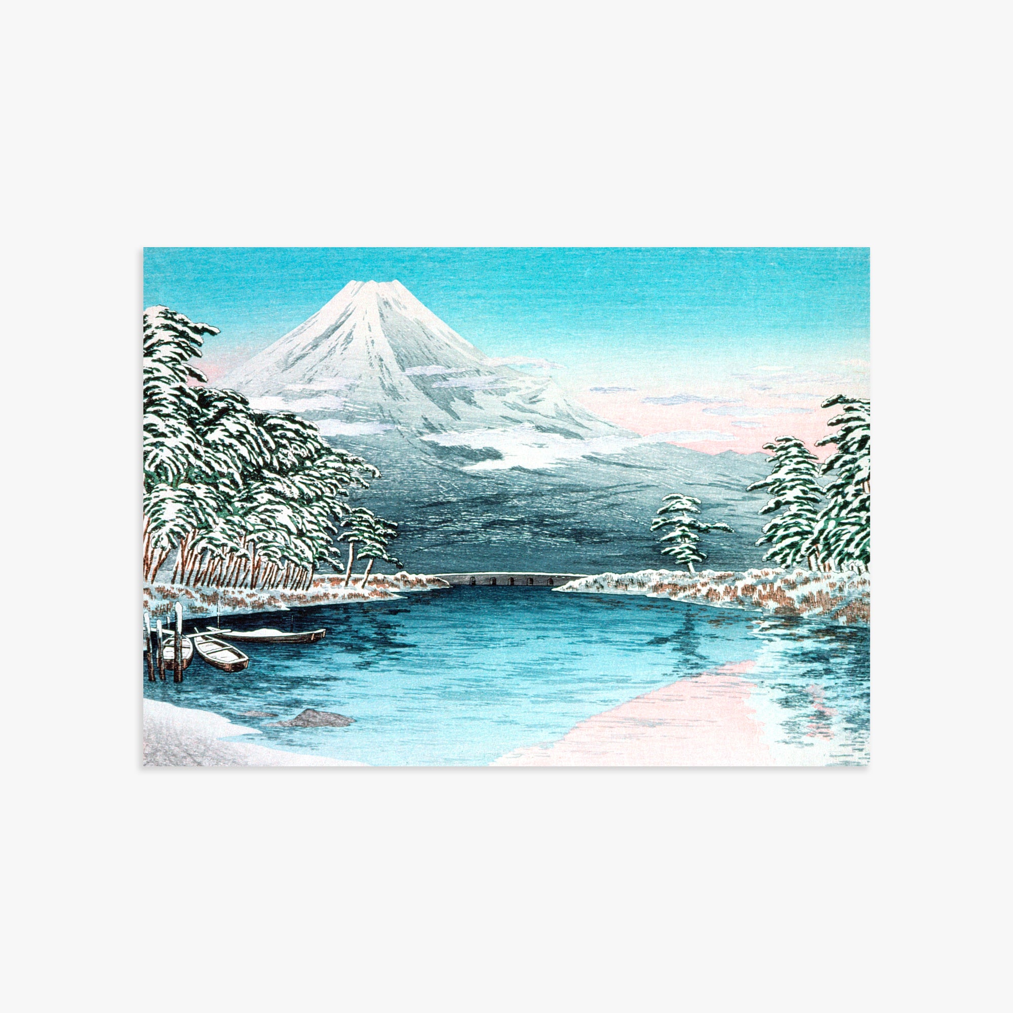 Takahashi Shōtei: Mt. Fuji from Tagonoura, Snow Scene, 50x70cm Printed Poster