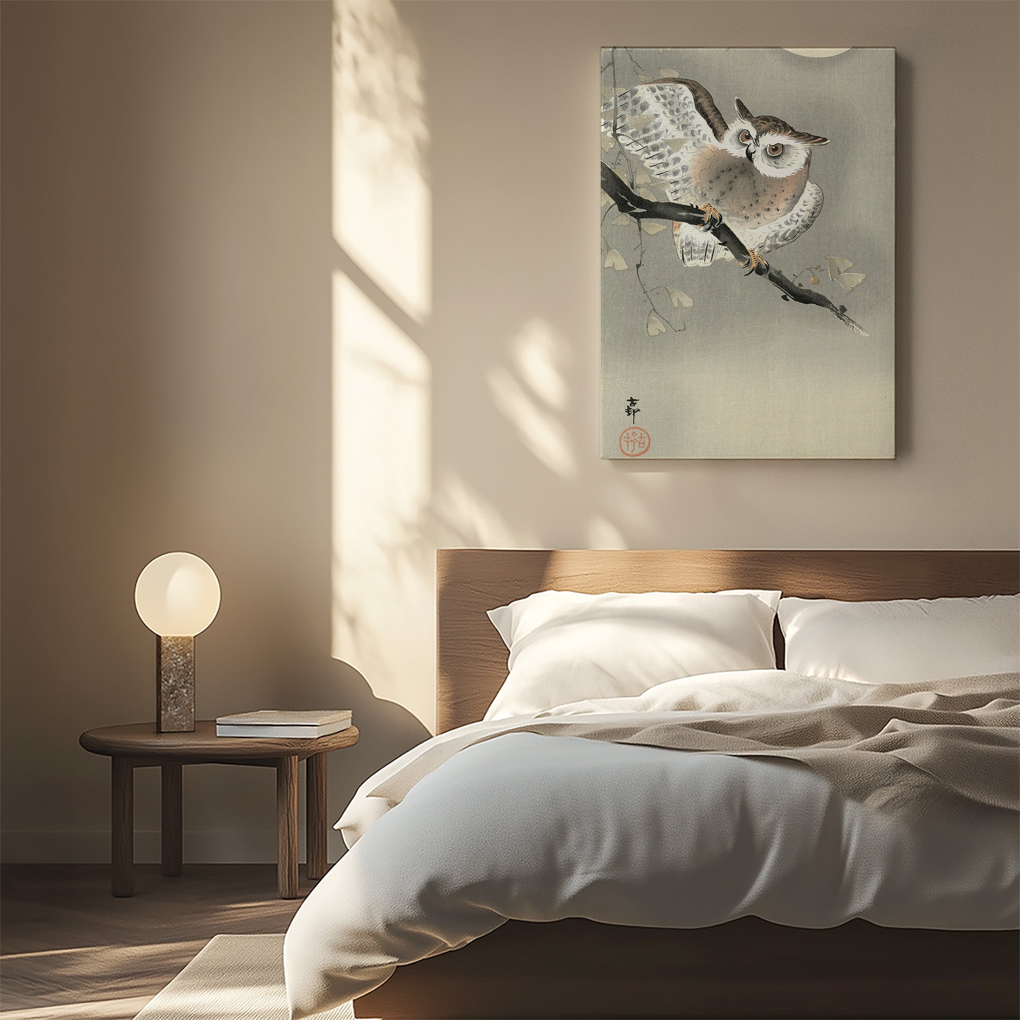 Hibou moyen-duc en Ginkgo