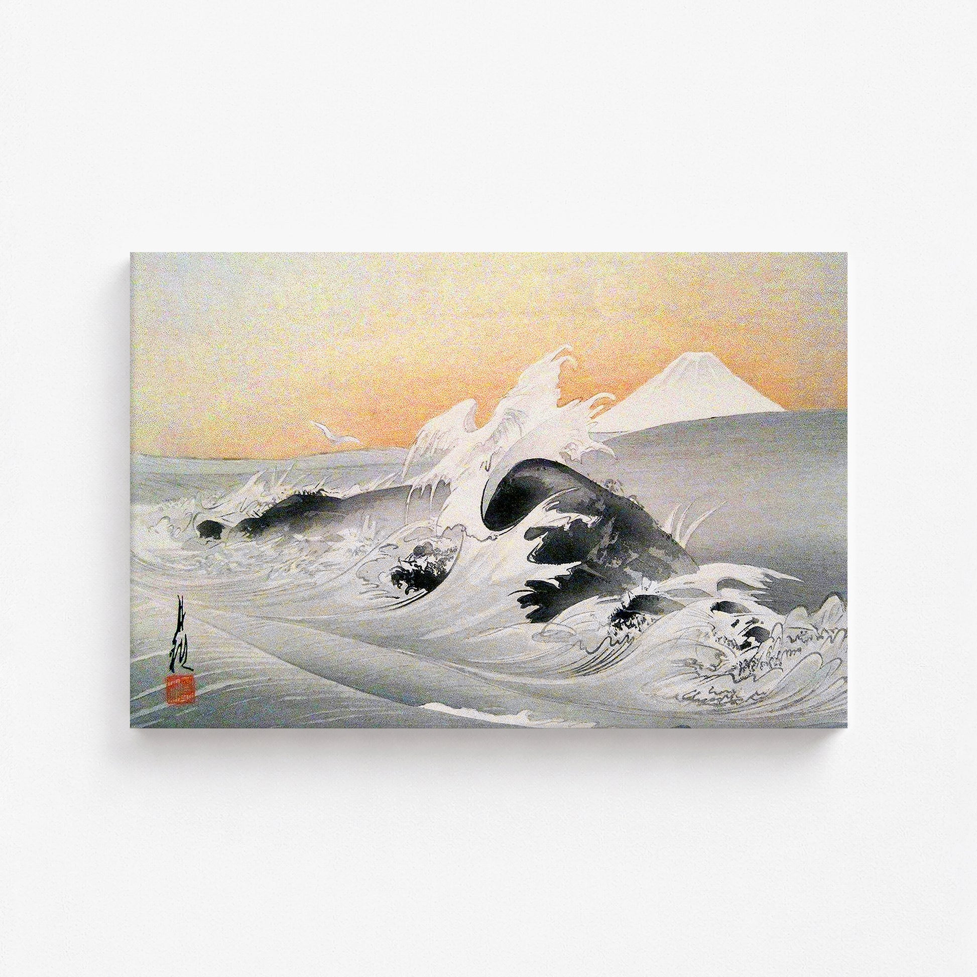 Ogata Gekko: Fuji Seen From The Sea, 61x91cm Satin Canvas Art Reproduction