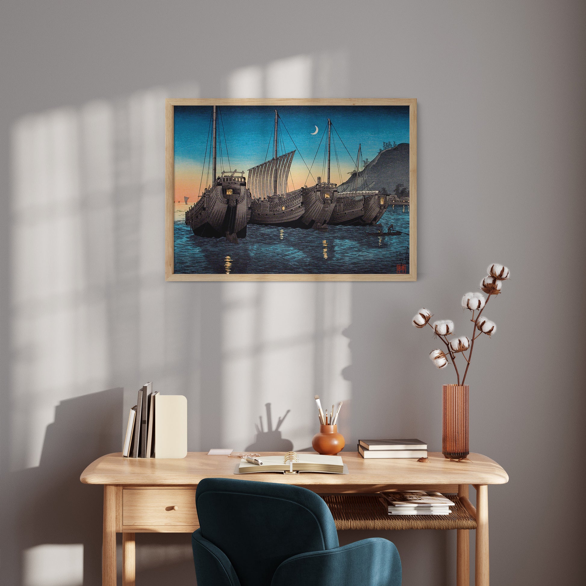 Design Concept No. 11 for Takahashi Hiroaki (Shōtei): Junks in Inatori Bay, Izu Japanese Wall Art