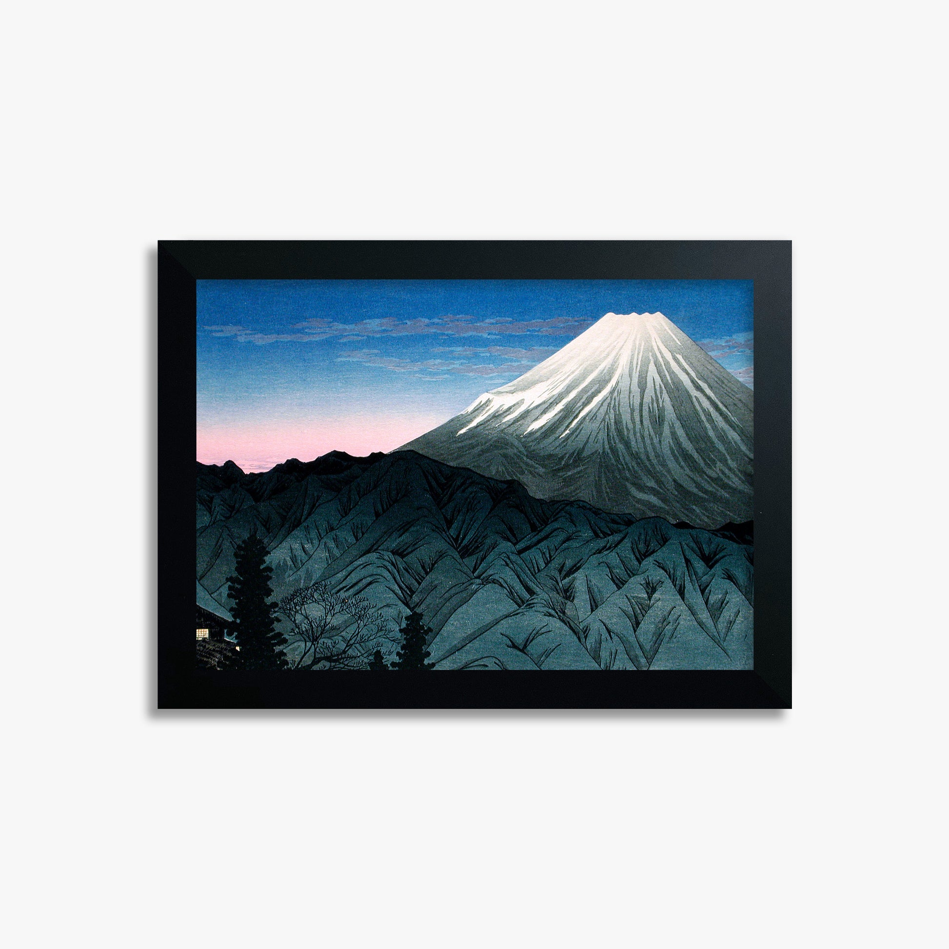 Takahashi Hiroaki (Shōtei): Mount Fuji From Hakone, 21x30cm Framed Art Reproduction With Black Frame