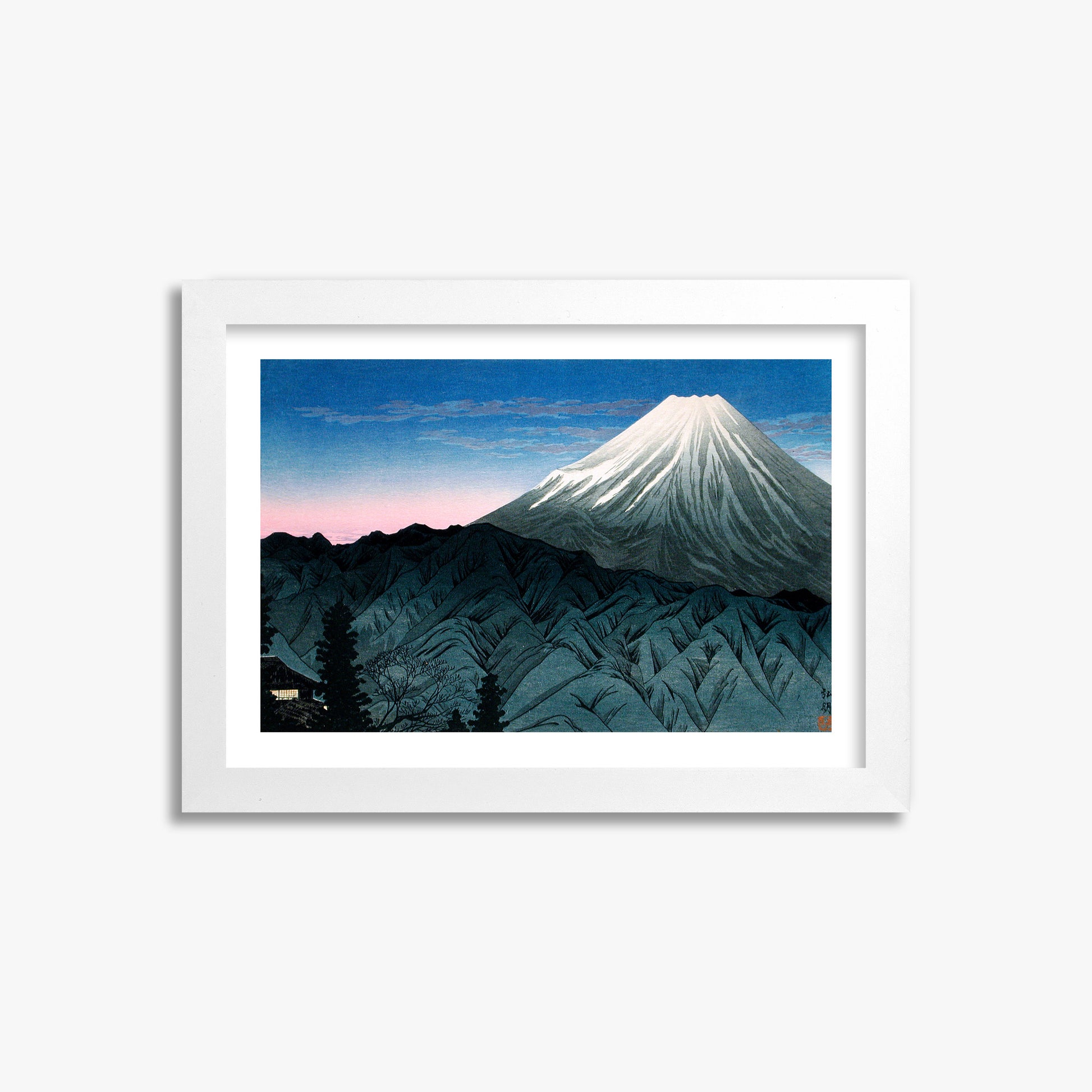 Takahashi Hiroaki (Shōtei): Mount Fuji From Hakone, 21x30cm Framed Art Reproduction With White Frame