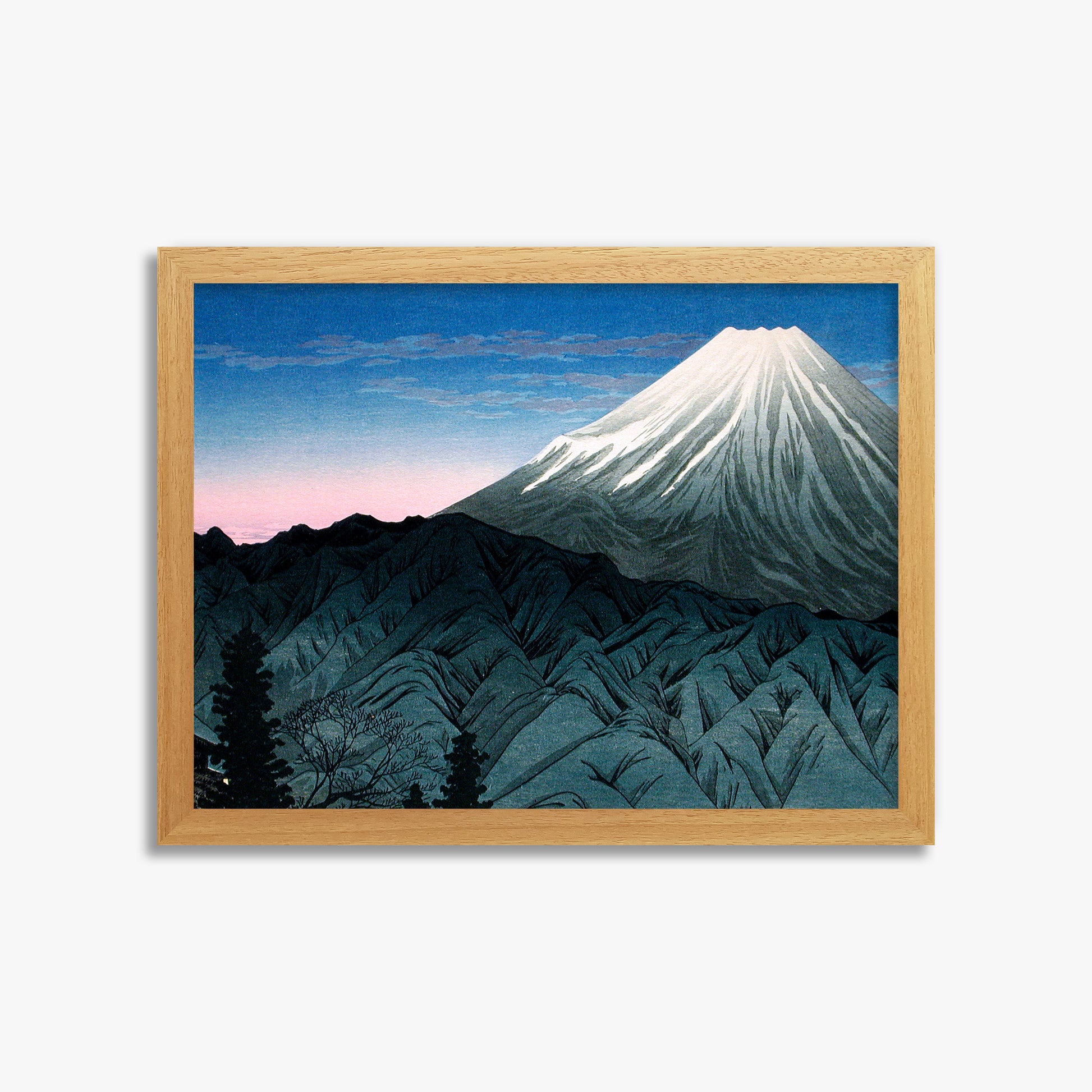 Takahashi Hiroaki (Shōtei): Mount Fuji From Hakone, 30x40cm Framed Art Reproduction With Oak Frame