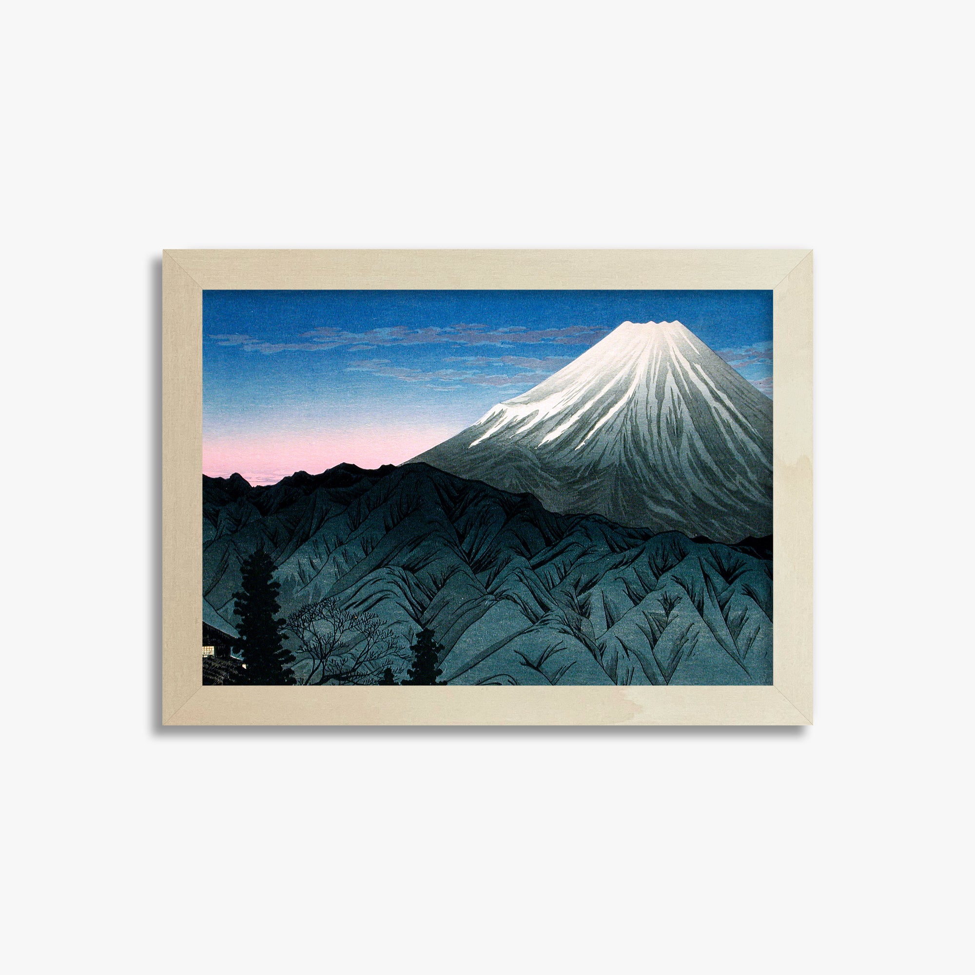Takahashi Hiroaki (Shōtei): Mount Fuji From Hakone, 21x30cm Framed Art Reproduction With Lime Wood Frame
