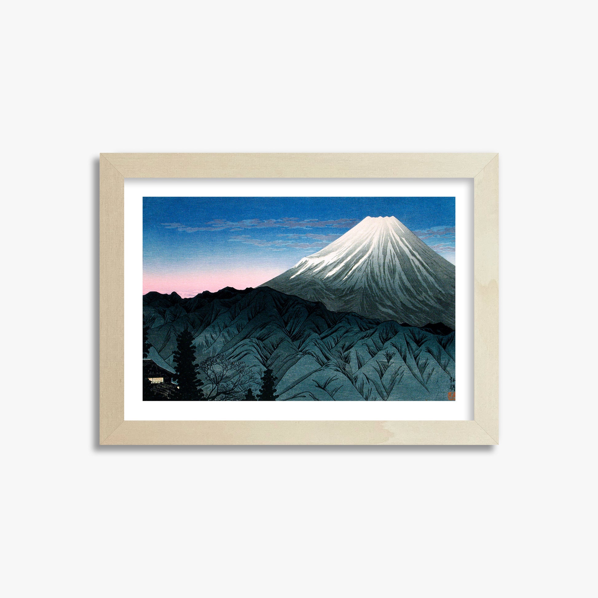 Takahashi Hiroaki (Shōtei): Mount Fuji From Hakone, 21x30cm Framed Art Reproduction With Lime Wood Frame