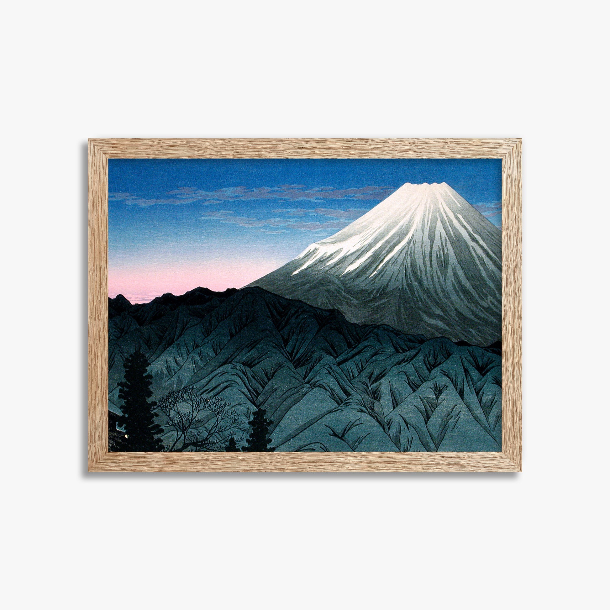 Takahashi Hiroaki (Shōtei): Mount Fuji From Hakone, 30x40cm Framed Art Reproduction With Raw Oak Frame