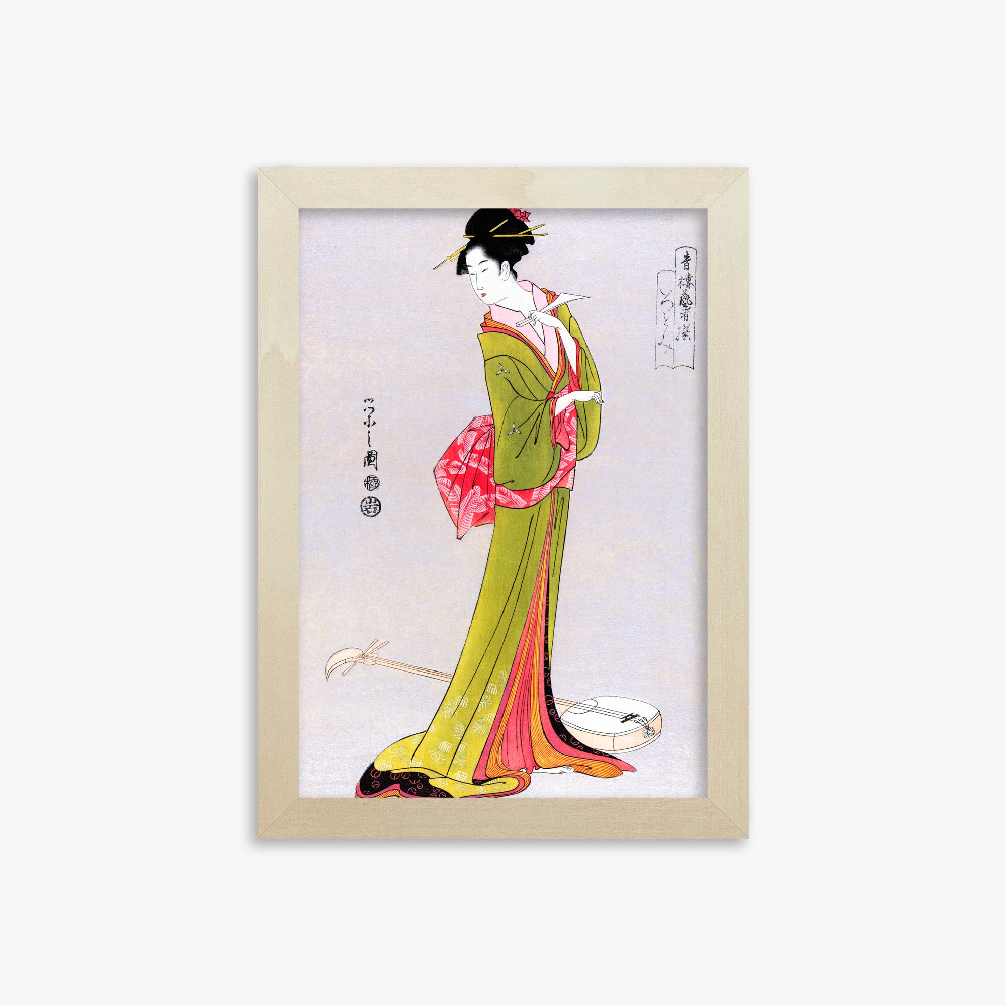 Eishi Hosoda: Itsutomi, 21x30cm Framed Art Reproduction With Lime Wood Frame