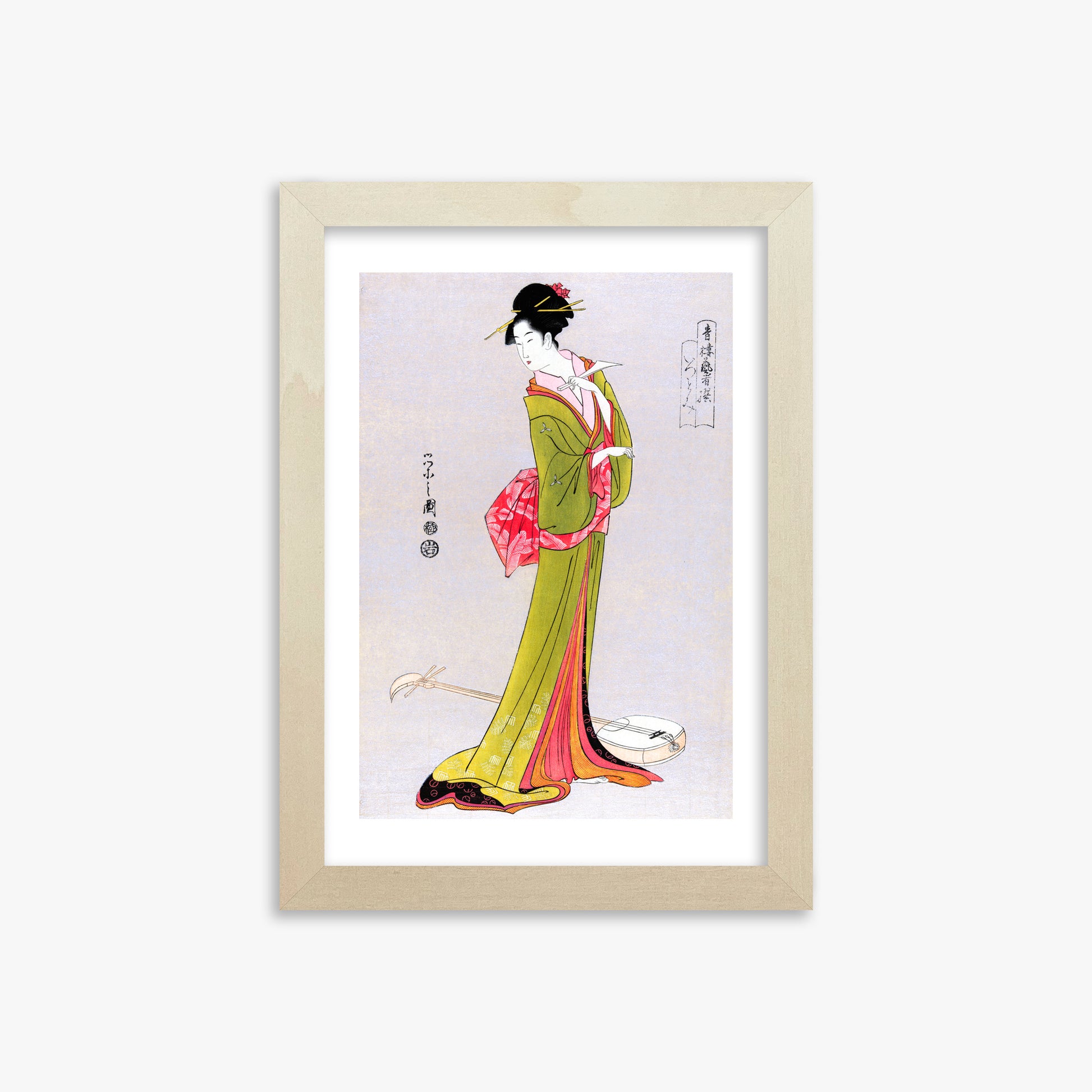 Eishi Hosoda: Itsutomi, 21x30cm Framed Art Reproduction With Lime Wood Frame