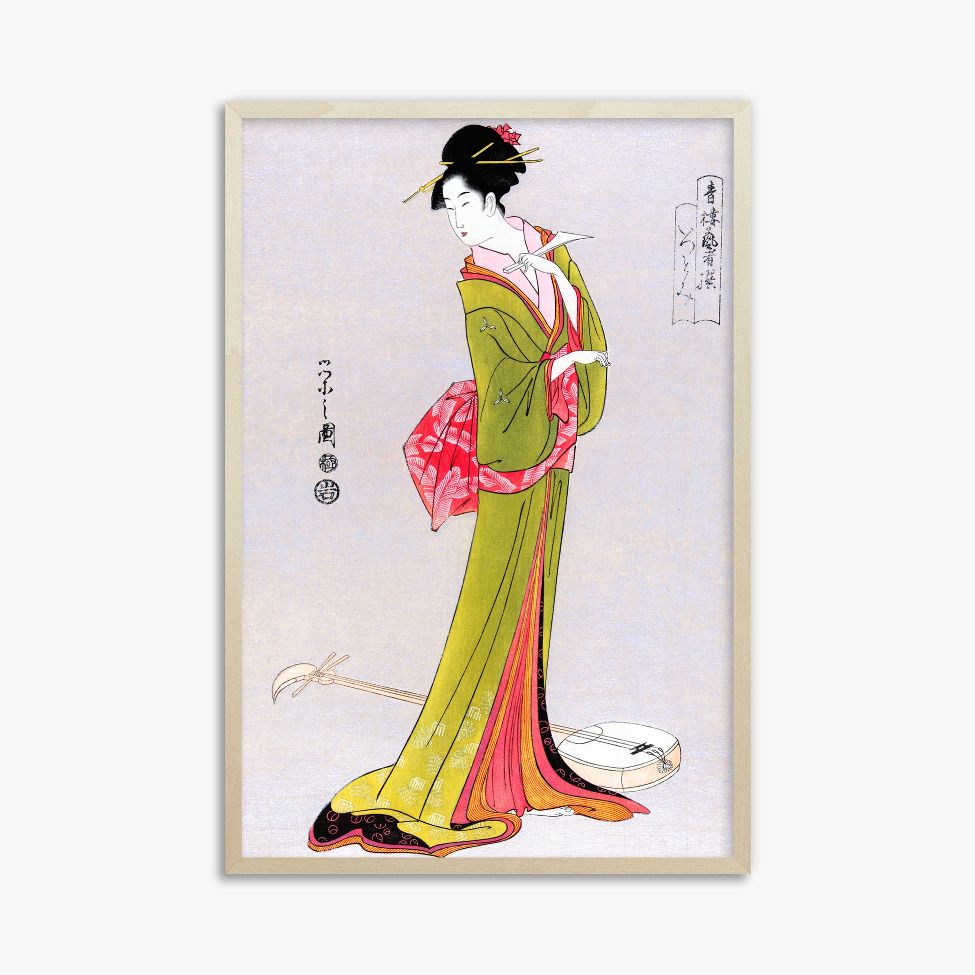 Eishi Hosoda: Itsutomi, 61x91cm Framed Art Reproduction With Lime Wood Frame