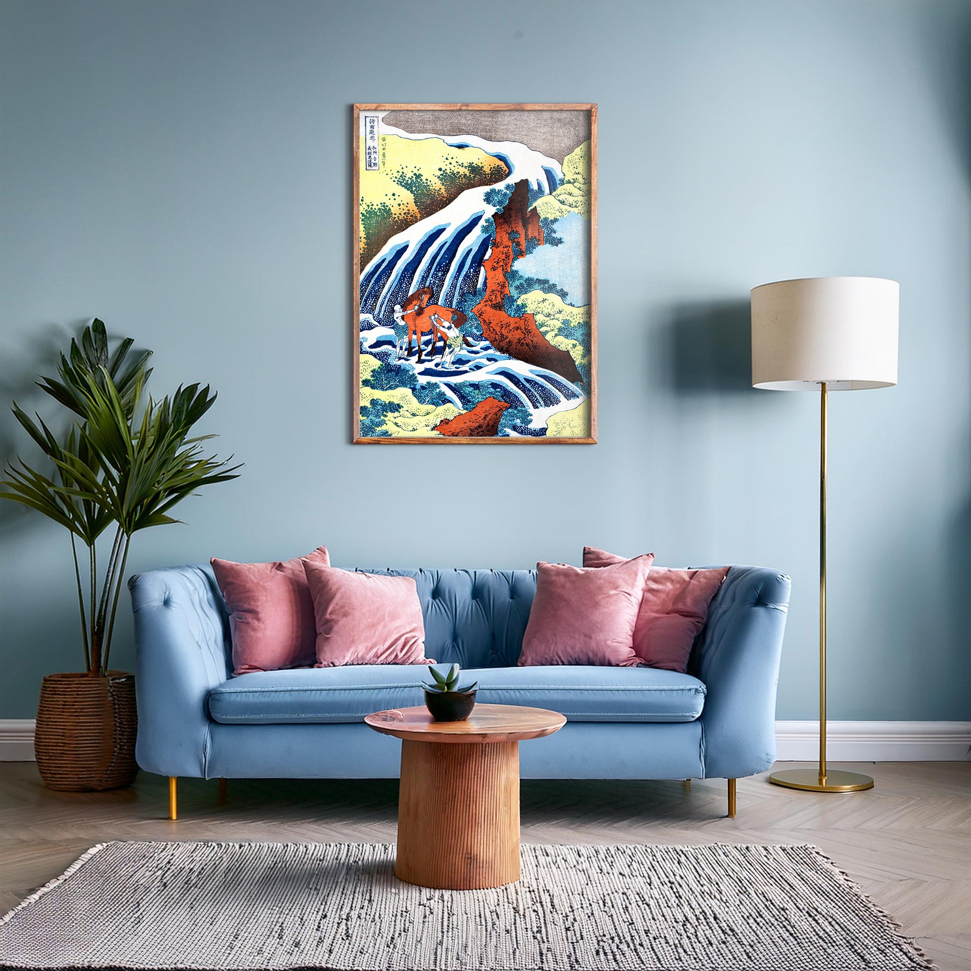 Design Concept No. 28 for Katsushika Hokusai: The Yoshitsune Horse-Washing Falls at Yoshino, Izumi Province Japanese Wall Art