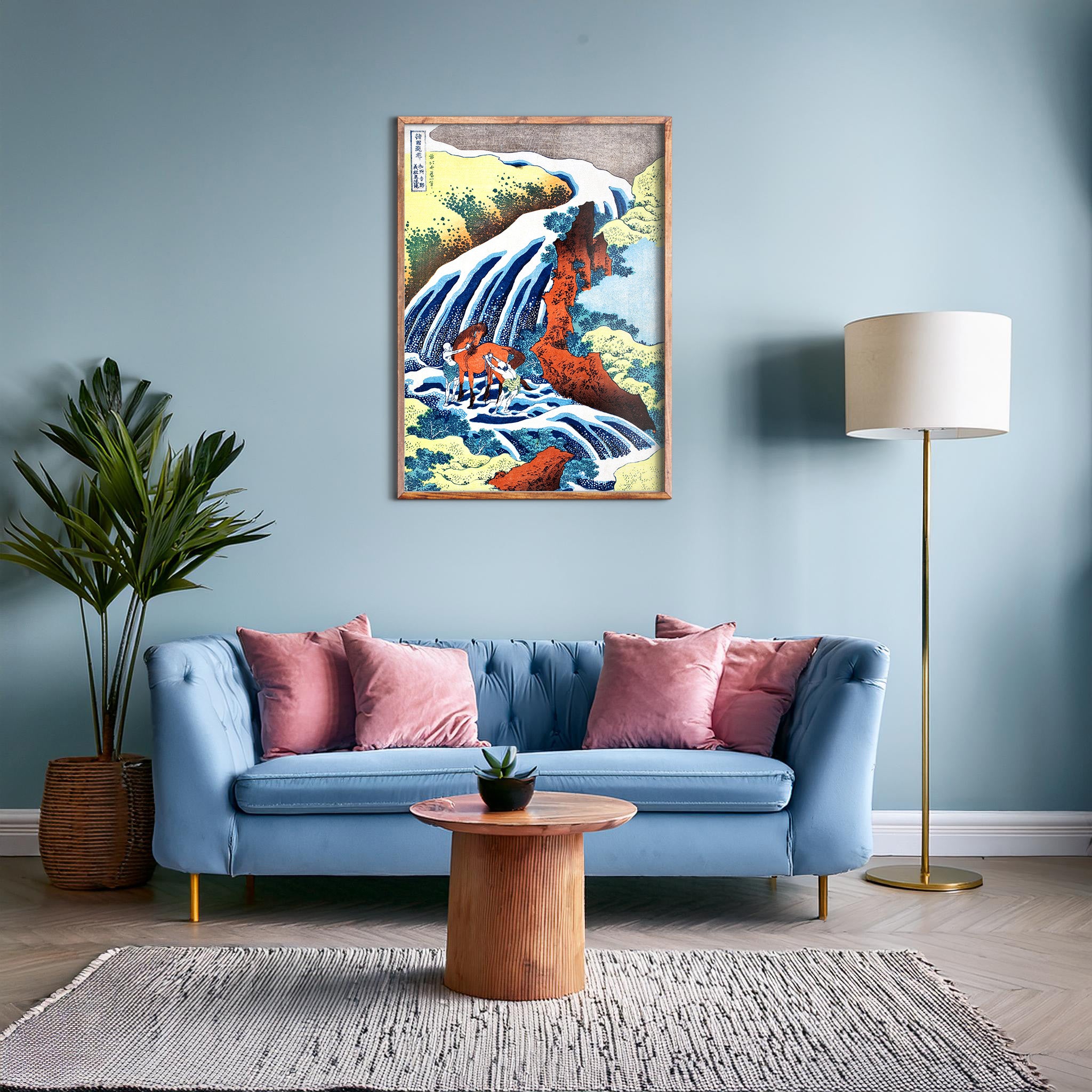 Design Concept No. 28 for Katsushika Hokusai: The Yoshitsune Horse-Washing Falls at Yoshino, Izumi Province Japanese Wall Art