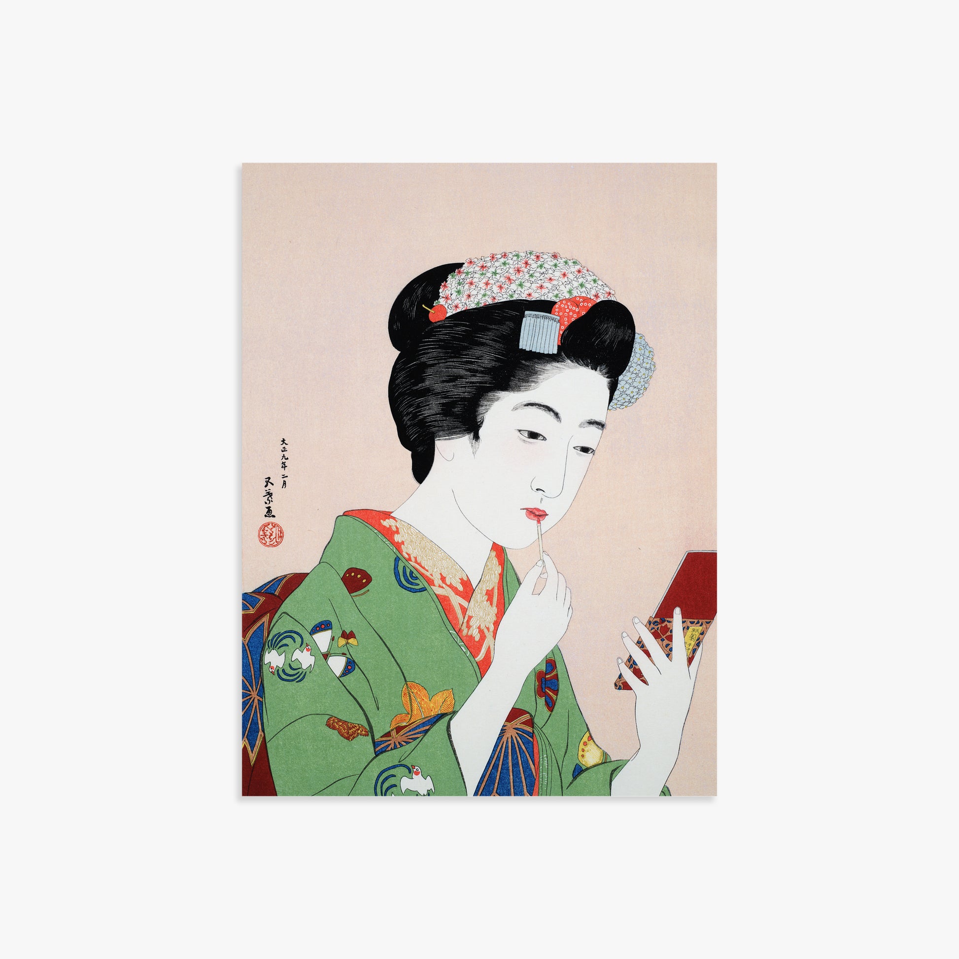 Goyō Hashiguchi: Woman Applying Rouge, 30x40cm Art Reproduction Unframed