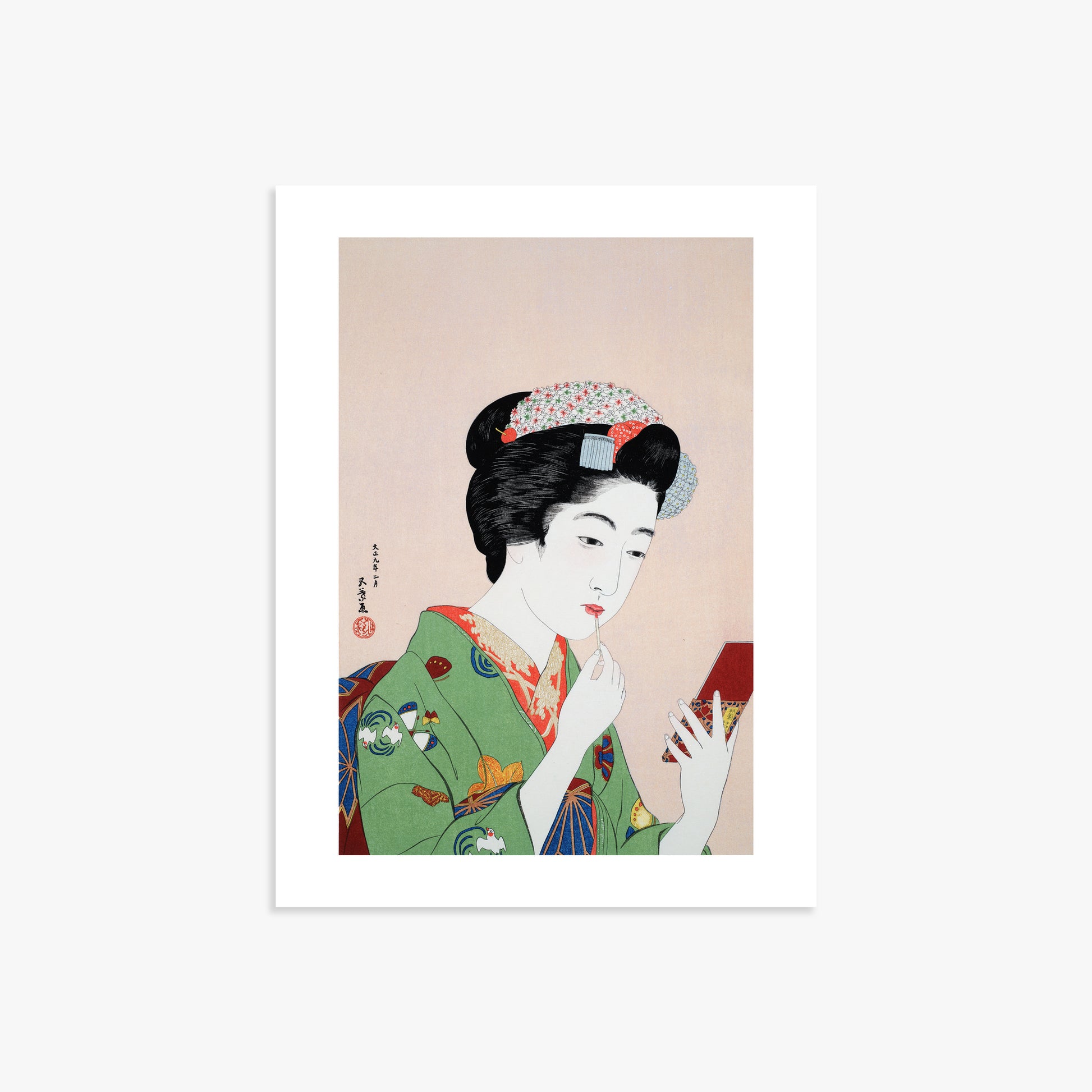 Goyō Hashiguchi: Woman Applying Rouge, 30x40cm Art Reproduction Unframed