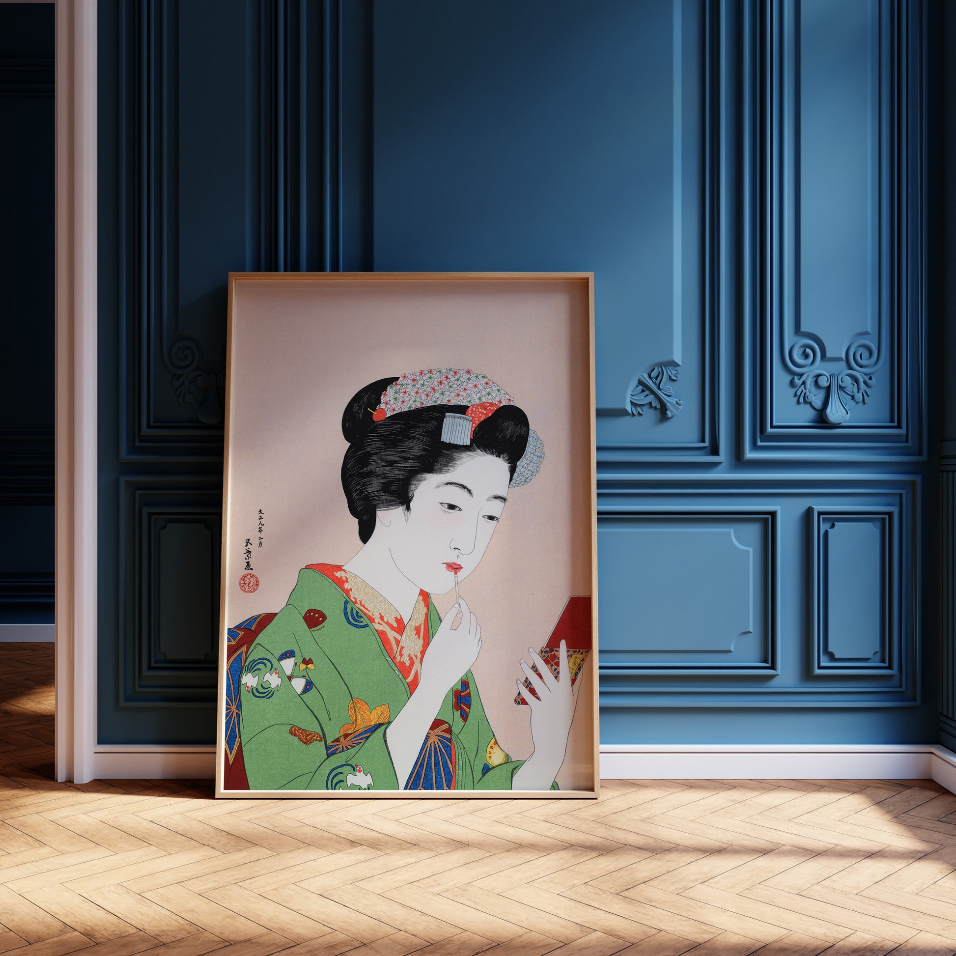 Design Concept No. 12 for Goyō Hashiguchi: Woman Applying Rouge Japanese Wall Art
