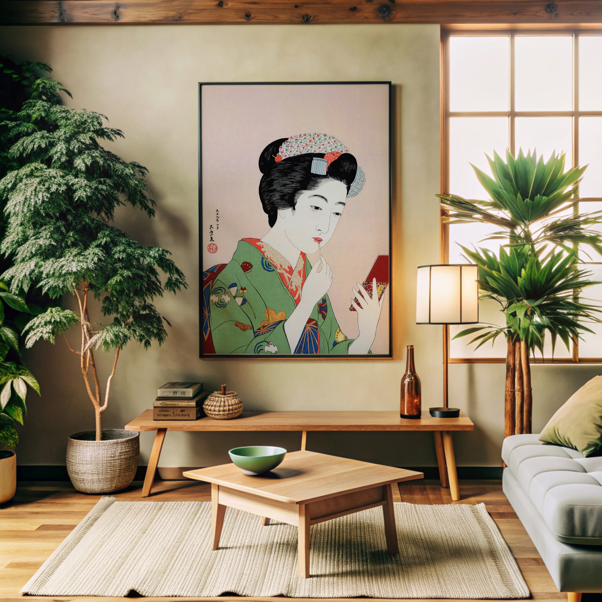 Design Concept No. 32 for Goyō Hashiguchi: Woman Applying Rouge Japanese Wall Art