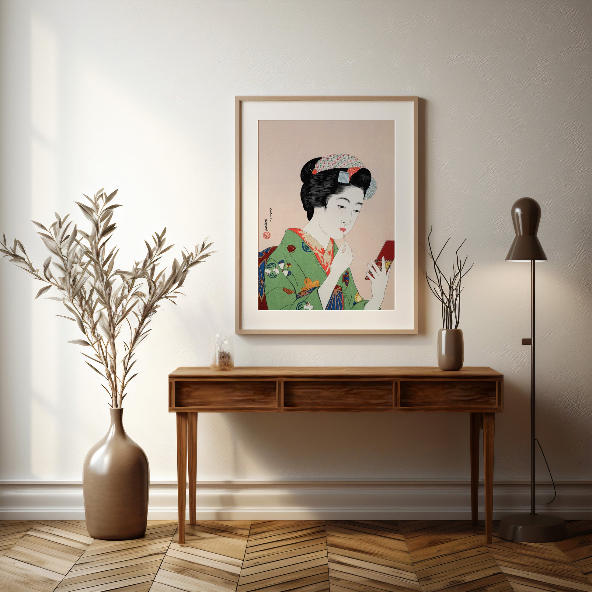 Design Concept No. 37 for Goyō Hashiguchi: Woman Applying Rouge Japanese Wall Art