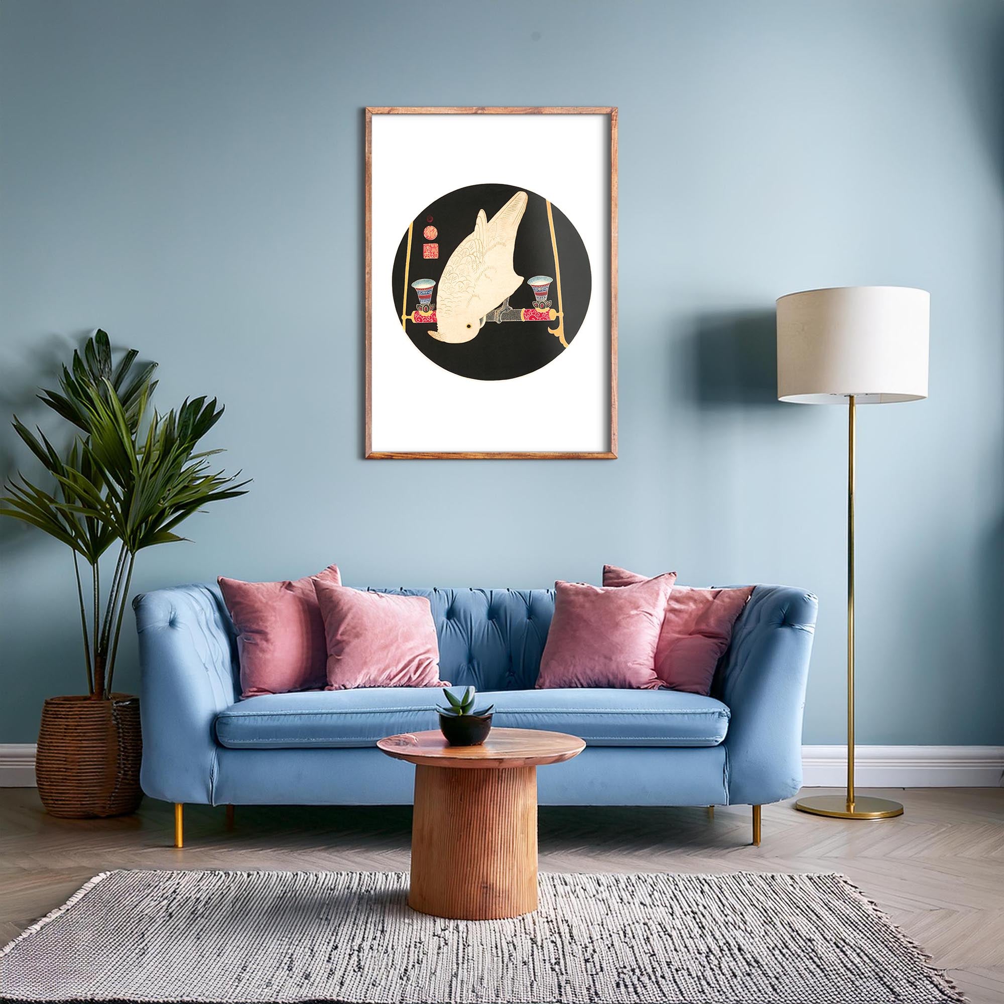 Design concept No. 28 for Itō Jakuchū: A White Macaw Japanese Wall Art