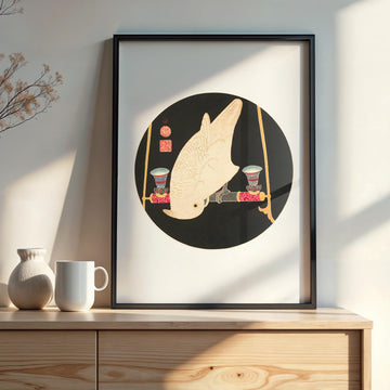 Design concept No. 22 for Itō Jakuchū: A White Macaw Japanese Wall Art