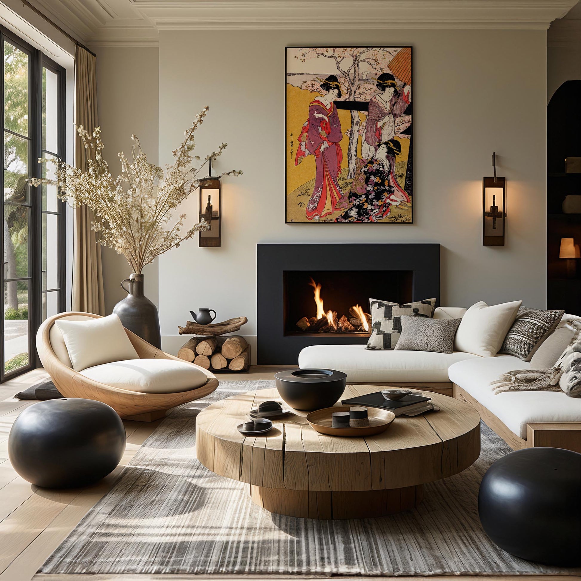 Design Concept No. 39 for Utamaro Kitagawa: Cherry-viewing at Gotenyama Japanese Wall Art