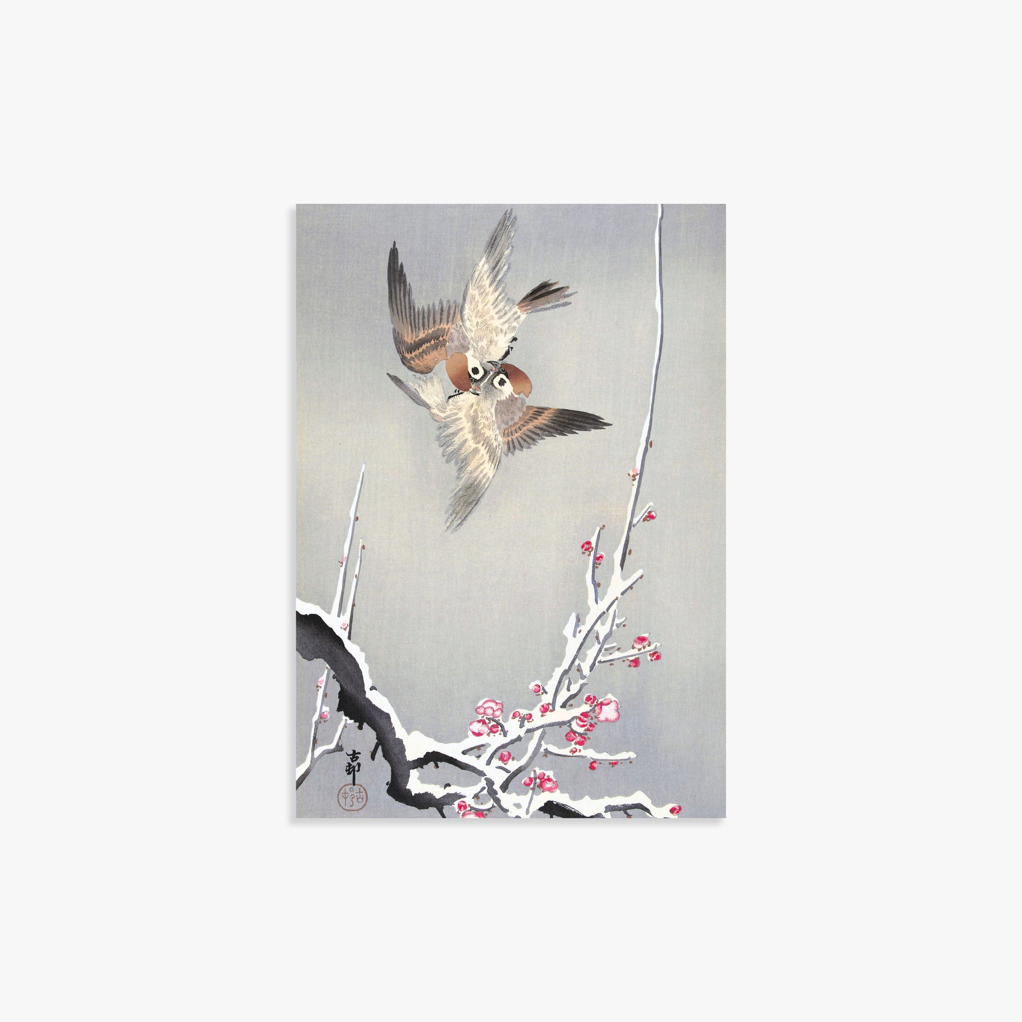 鳥とバンジー　アート Wild Geese Flying under the Full Moon by Ando Hiroshige
