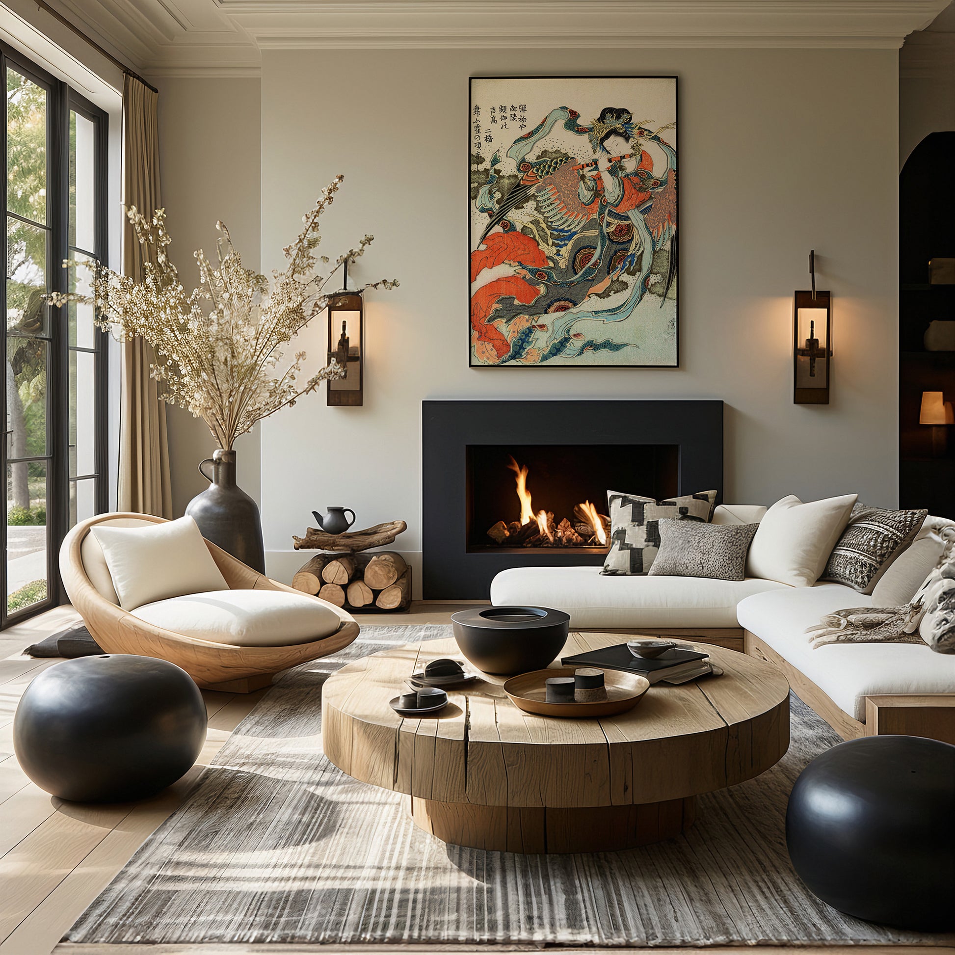 Design Concept No. 39 for Katsushika Hokusai: Mystical Bird Japanese Wall Art