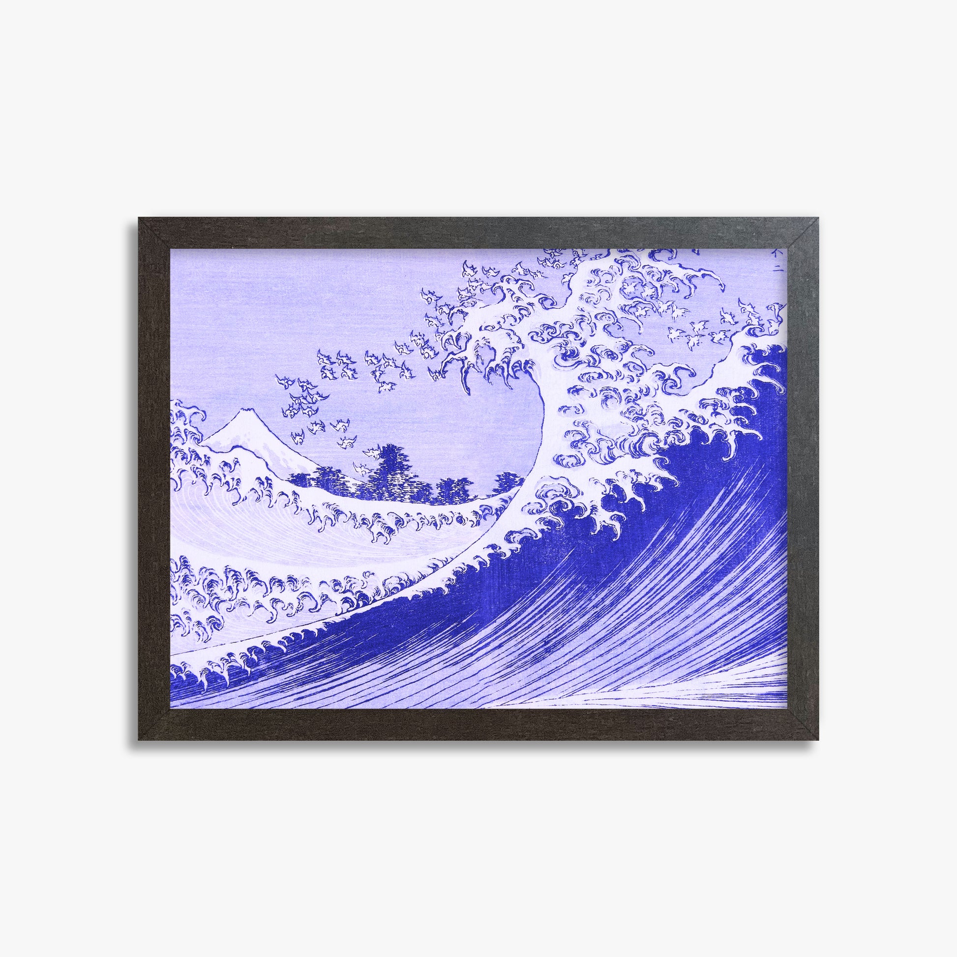 Katsushika Hokusai: The Big wave, 30x40cm Framed Art Reproduction With Espresso Frame