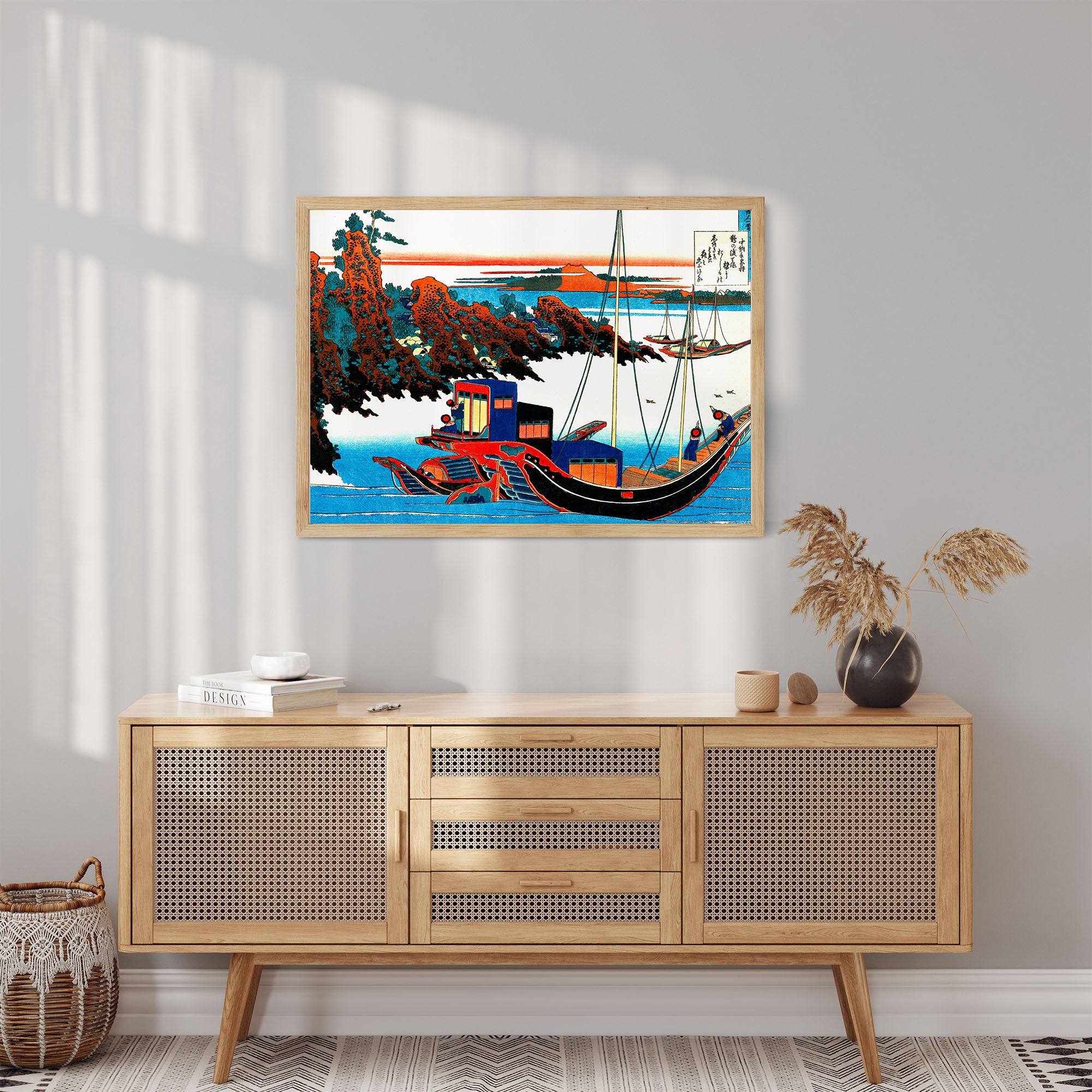 Design Concept No. 10 for Katsushika Hokusai: Poem by Chūnagon Yakamochi Japanese Wall Art