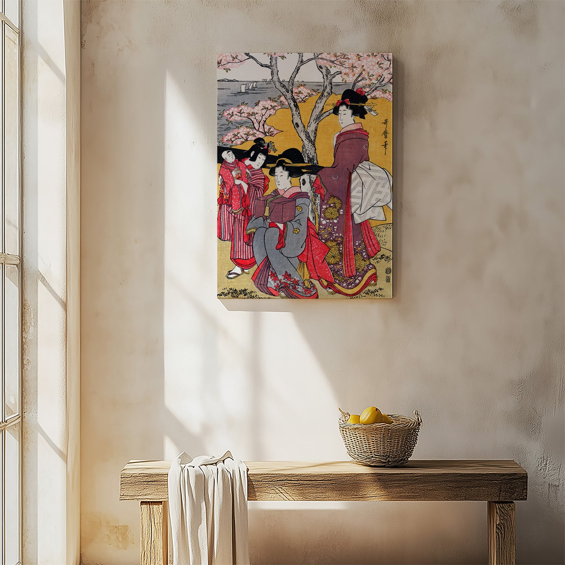 Design Concept No. 54 for Kitagawa Utamaro: Cherry-viewing at Gotenyama Japanese Wall Art