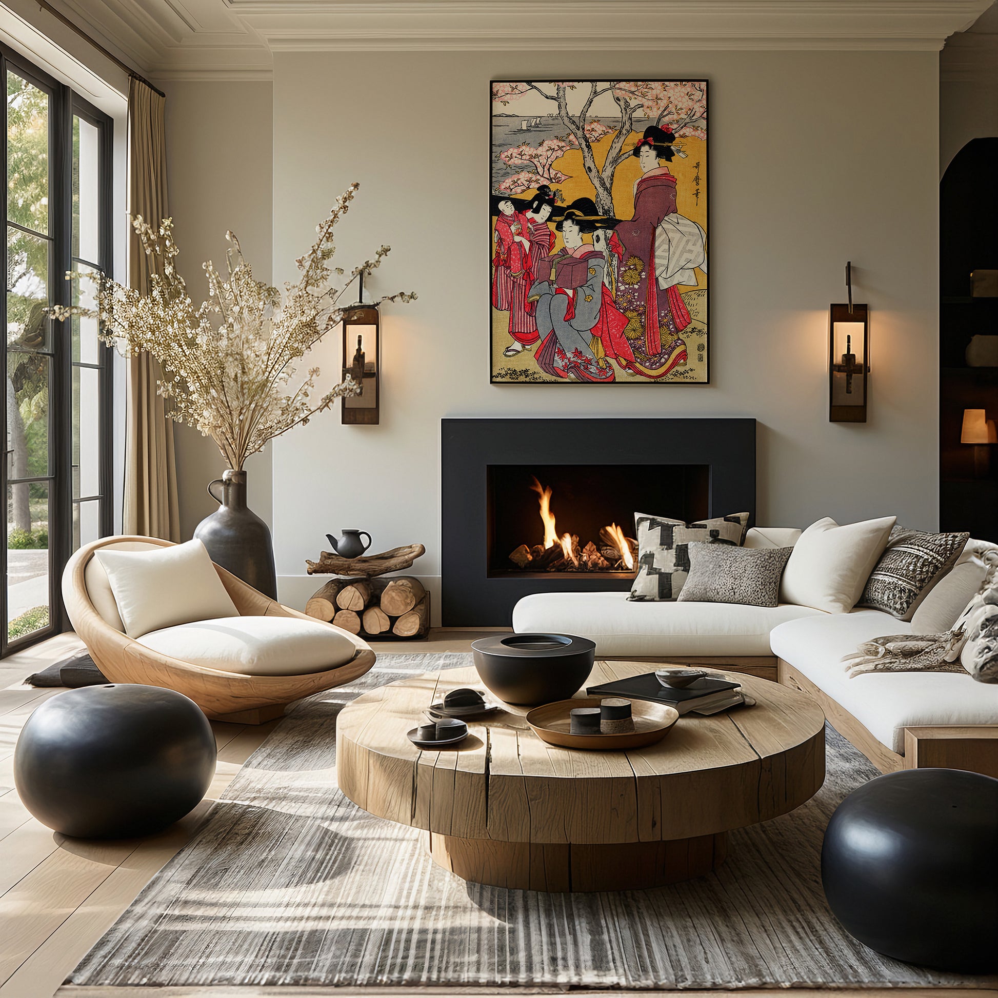 Design Concept No. 39 for Kitagawa Utamaro: Cherry-viewing at Gotenyama Japanese Wall Art