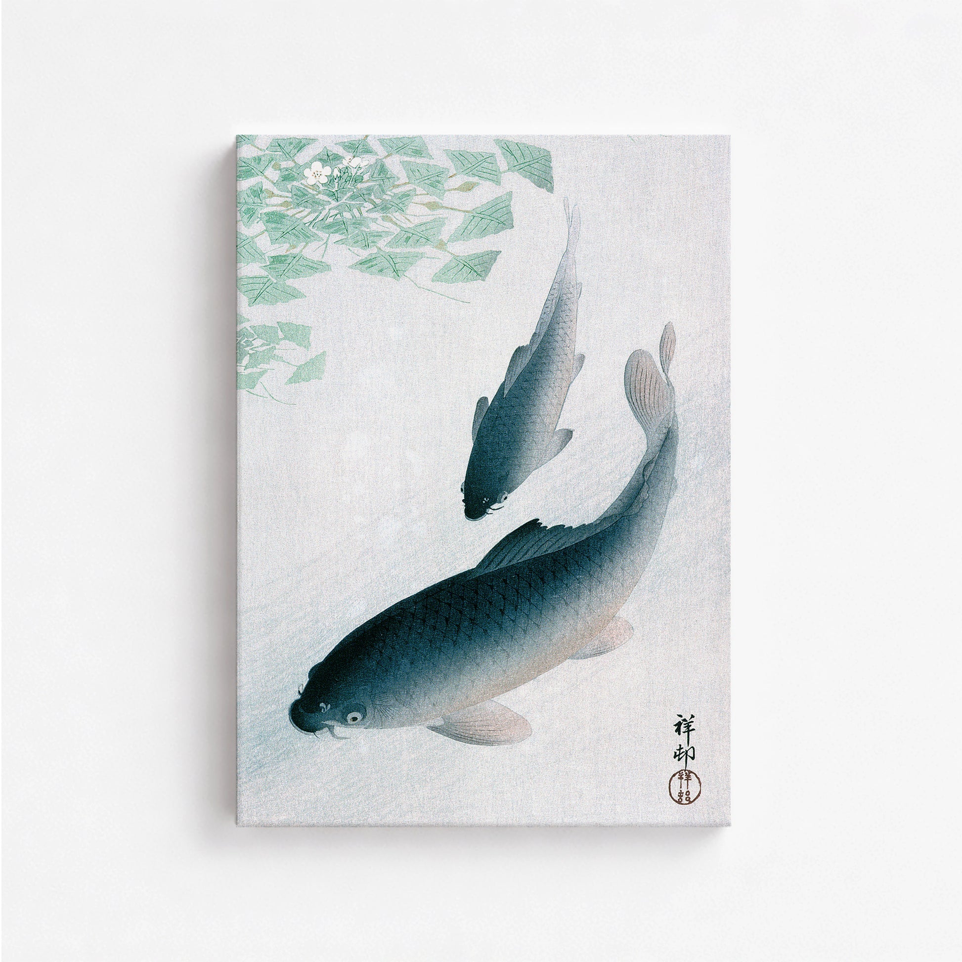 Ohara Koson: Carp or Koi, 50x70cm Satin Canvas Art Reproduction