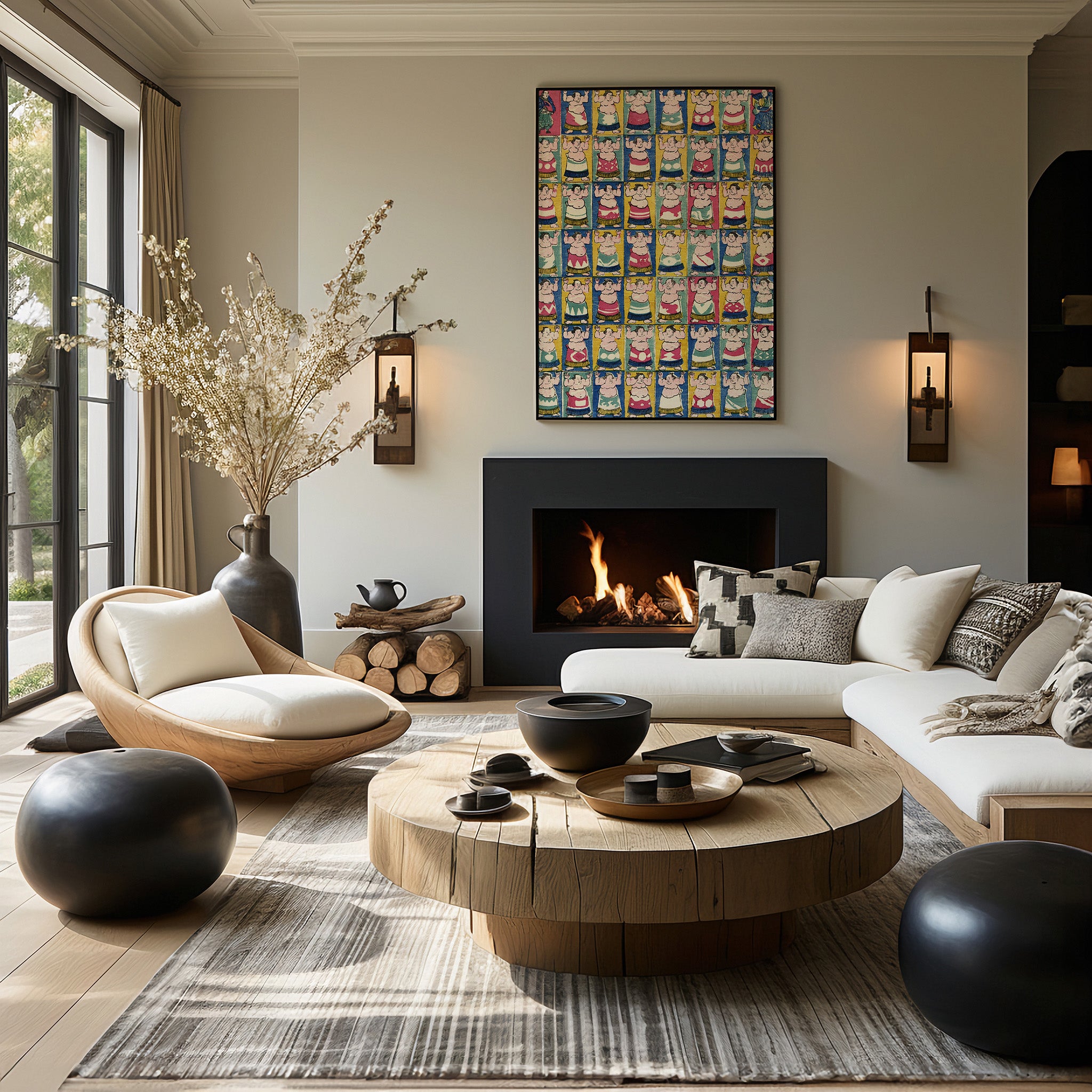 Design Concept No. 39 for Utagawa Yoshikazu: Sumo Wrestlers Japanese Wall Art