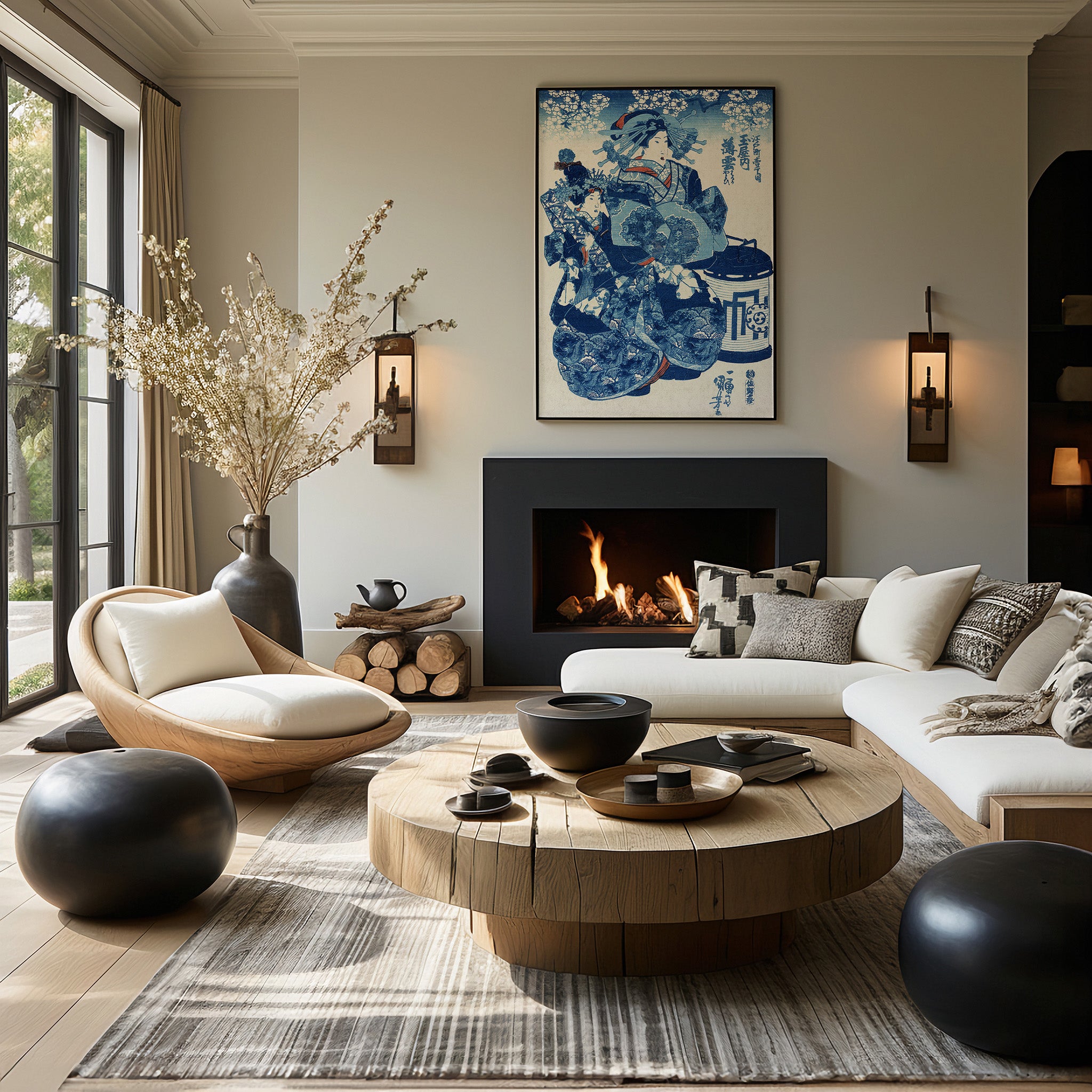 Design Concept No. 39 for Utagawa Kuniyoshi: Tamaya uchi Usugumo Japanese Wall Art